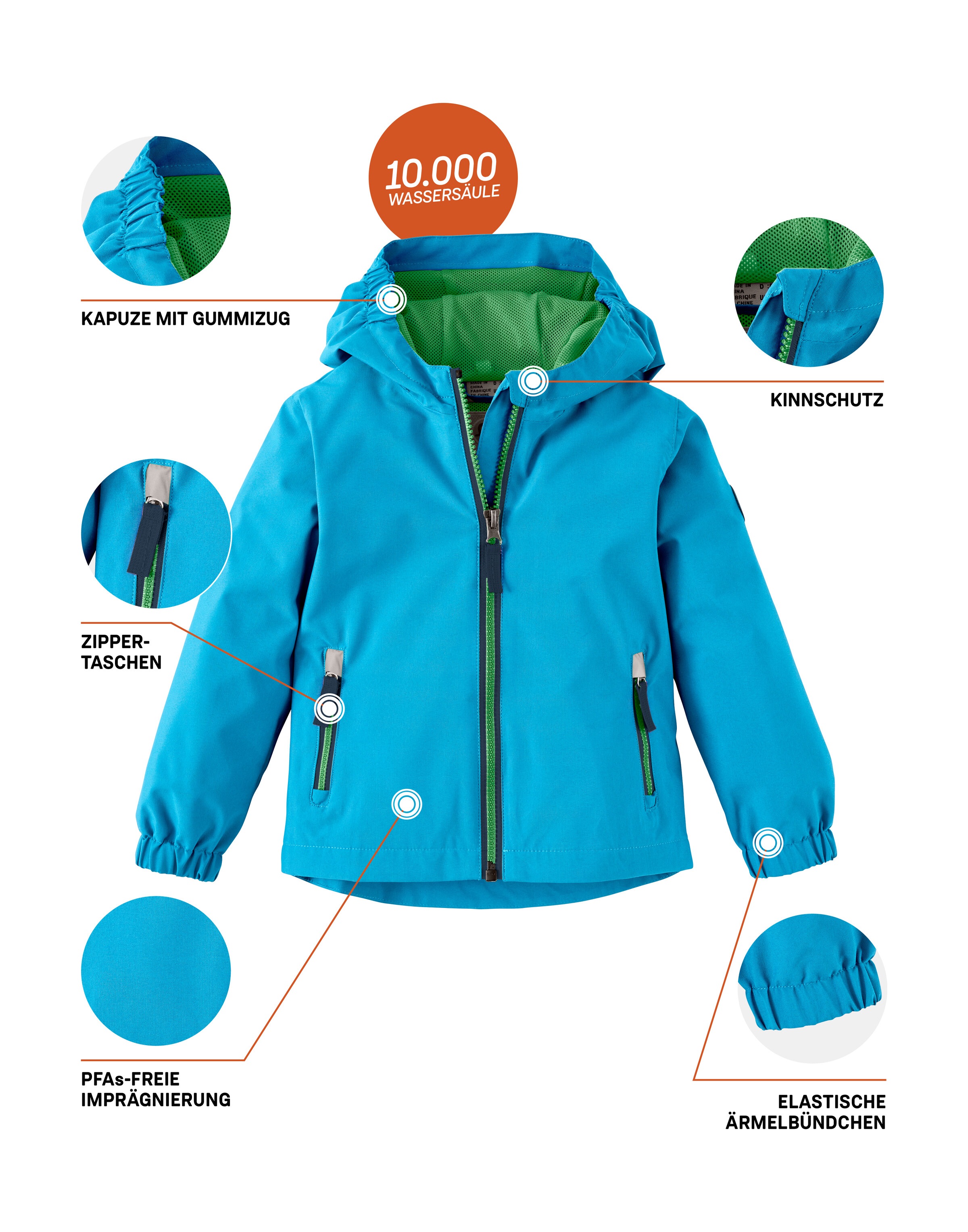 first instinct by killtec Funktionsjacke »FIOS 10 MNS JCKT« Wasser- und winddicht, Ärmel mit Grow-Up Funktion, Kinnschutz