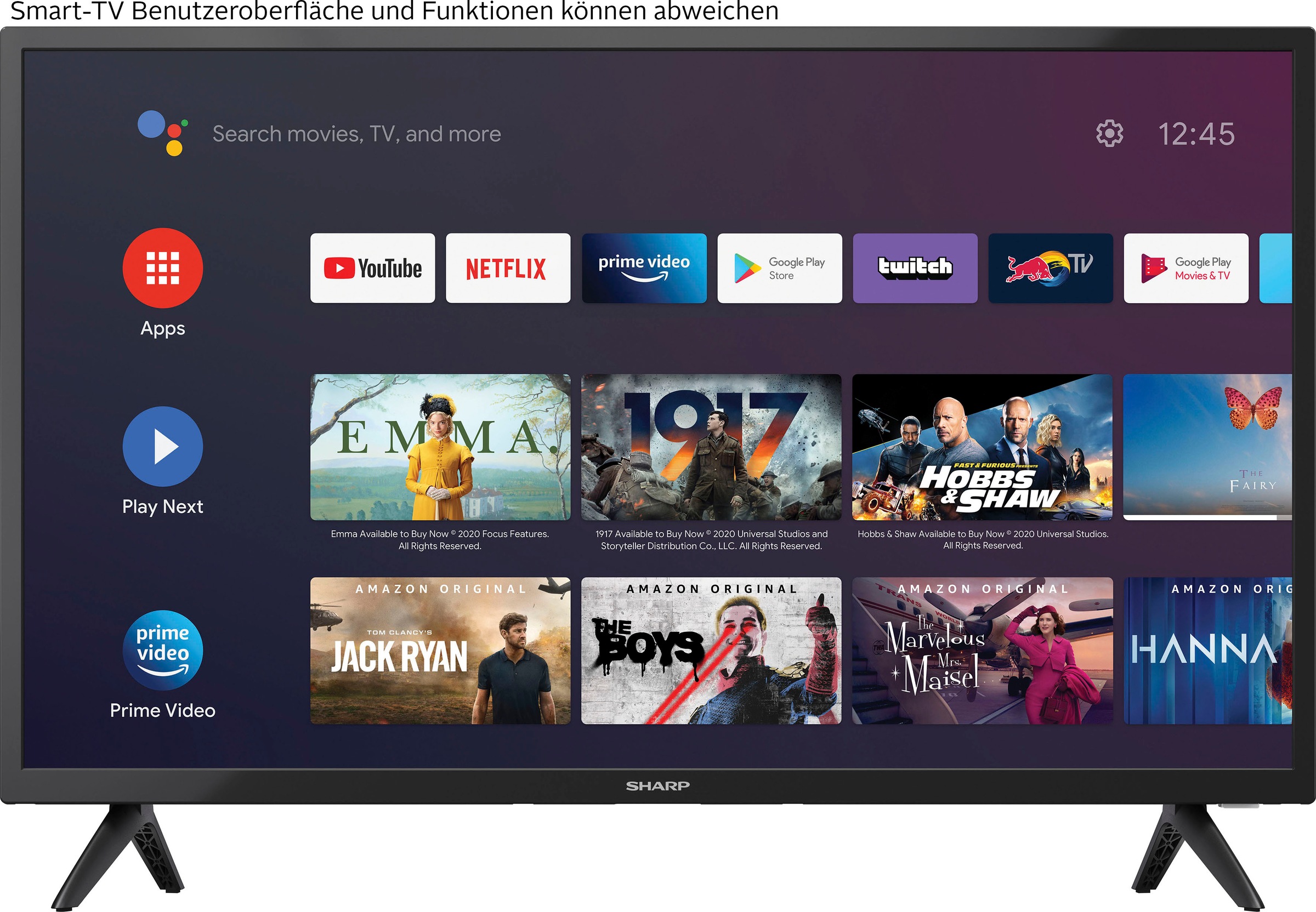 Sharp LED-Fernseher »1T-C32FGx«, 81 cm/32 Zoll, HD-ready, Smart-TV-Android TV