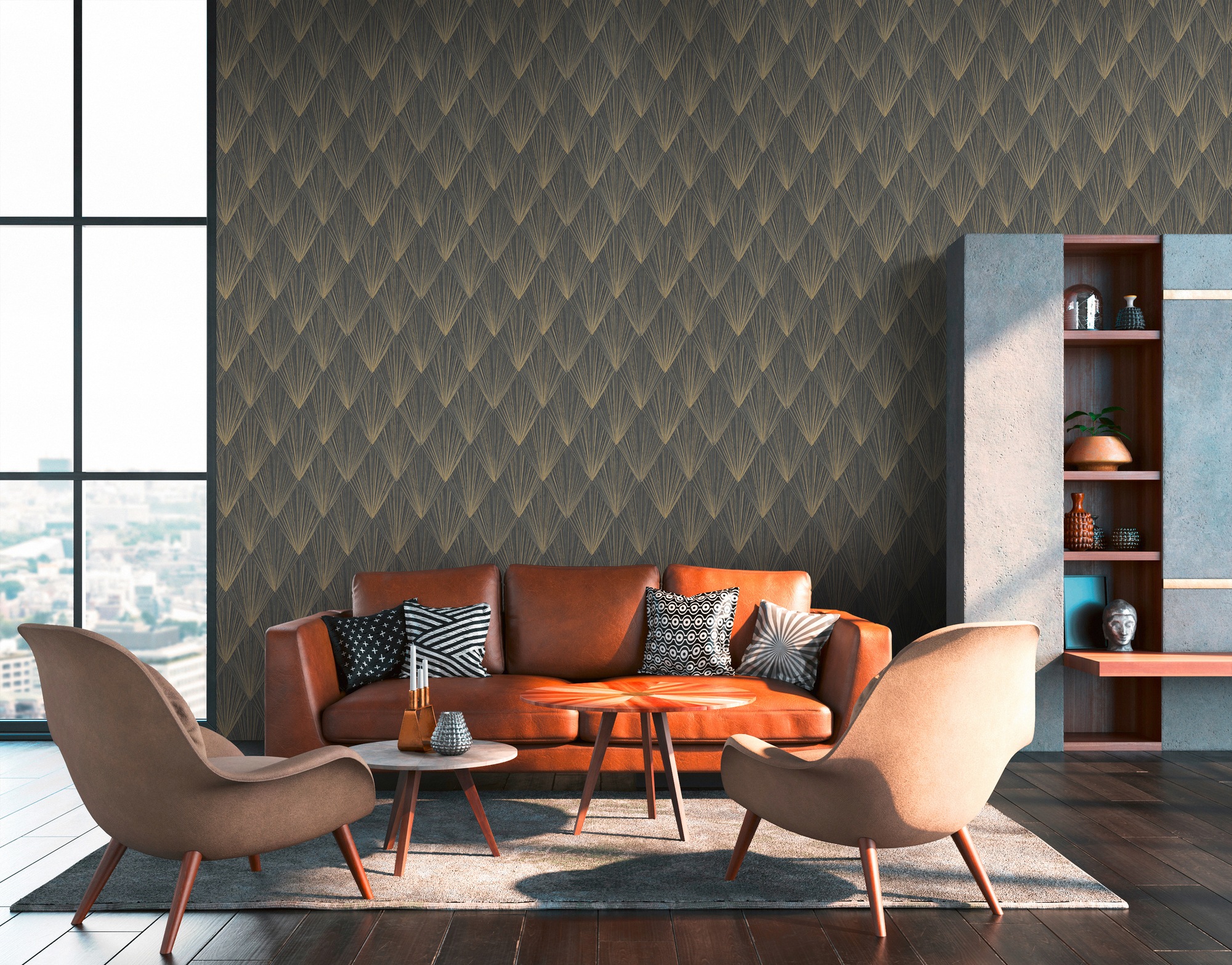 living walls Vliestapete »Metropolitan Stories, Ava New York«, gemustert-Motiv-abstrakt, Tapete Geometrisch Tapeten Wohnzimmer Schlafzimmer Küche Design Optik