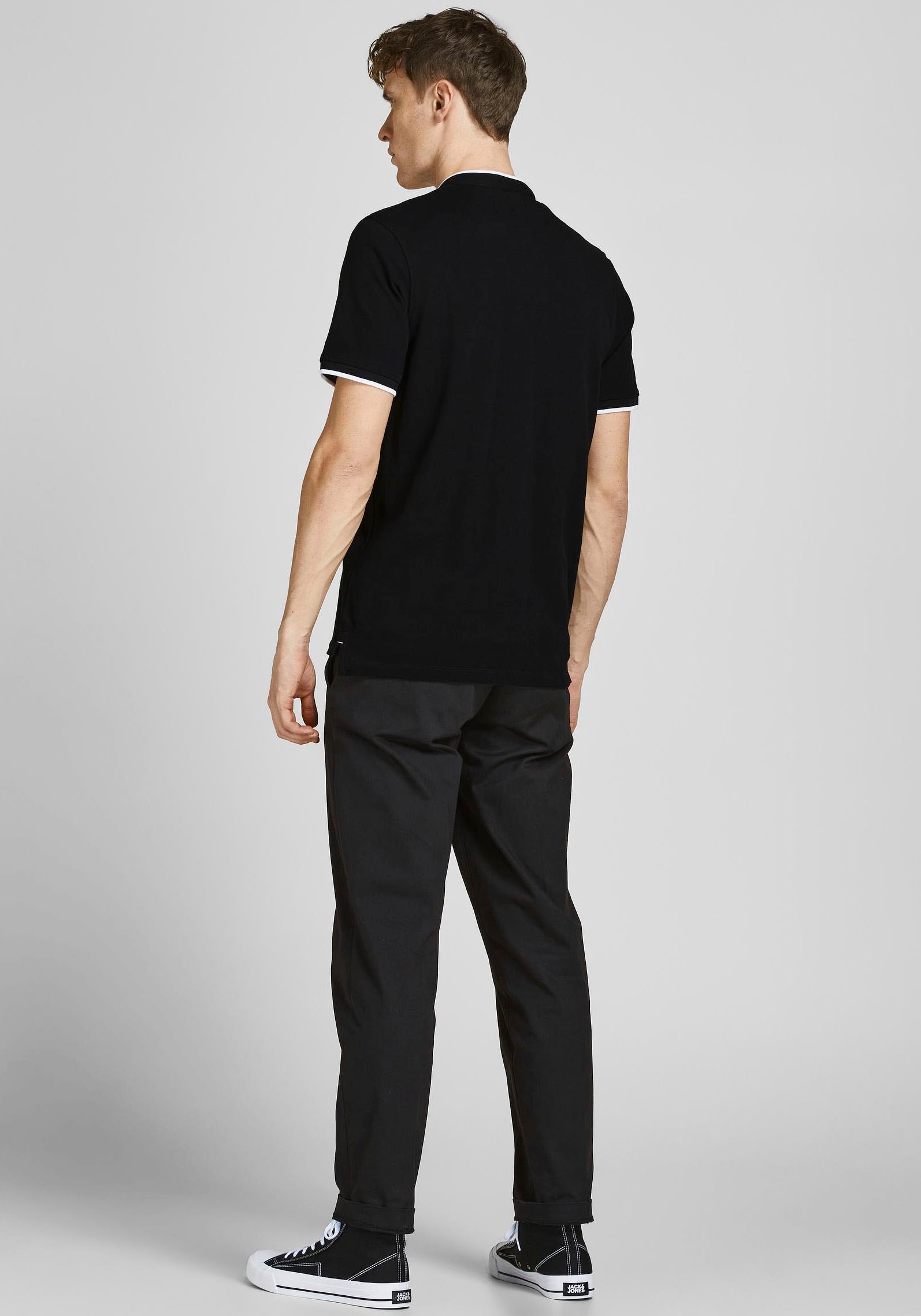 Jack & Jones Kurzarmshirt »PAULOS MAO POLO«, mit kontrastfarbiger Kante am schmalen Stehkragen und am Ärmelsaum