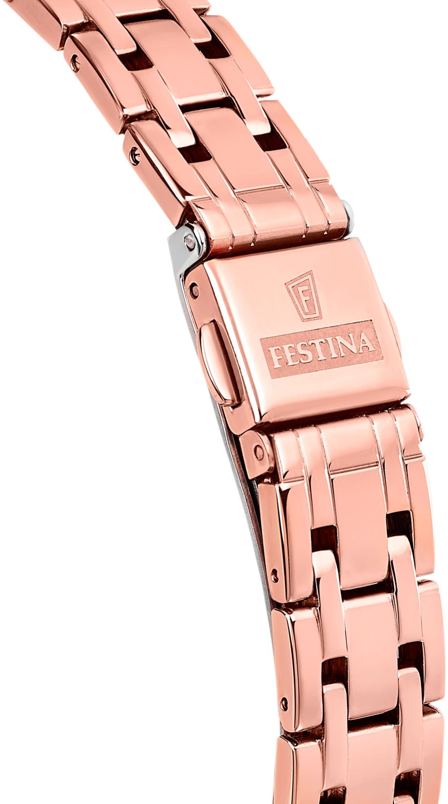 Festina Quarzuhr »Mademoiselle«, Armbanduhr, Damenuhr, Edelstahlarmband, analog, Tag, Zirkonia (synth.)