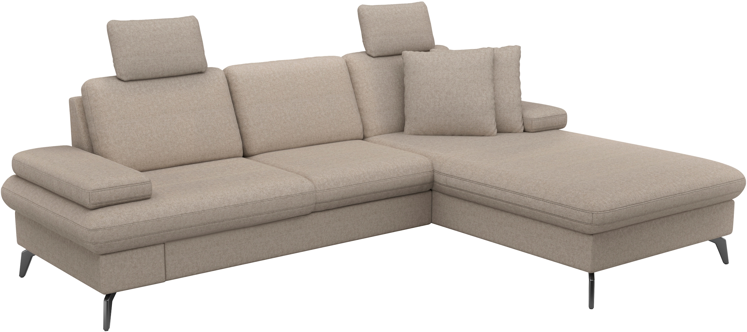 sit&more Ecksofa »Morris Jubi L-Form«, inkl. Armteilfunktion und 1 Zierkissen, wahlweise mit Bettfunktion