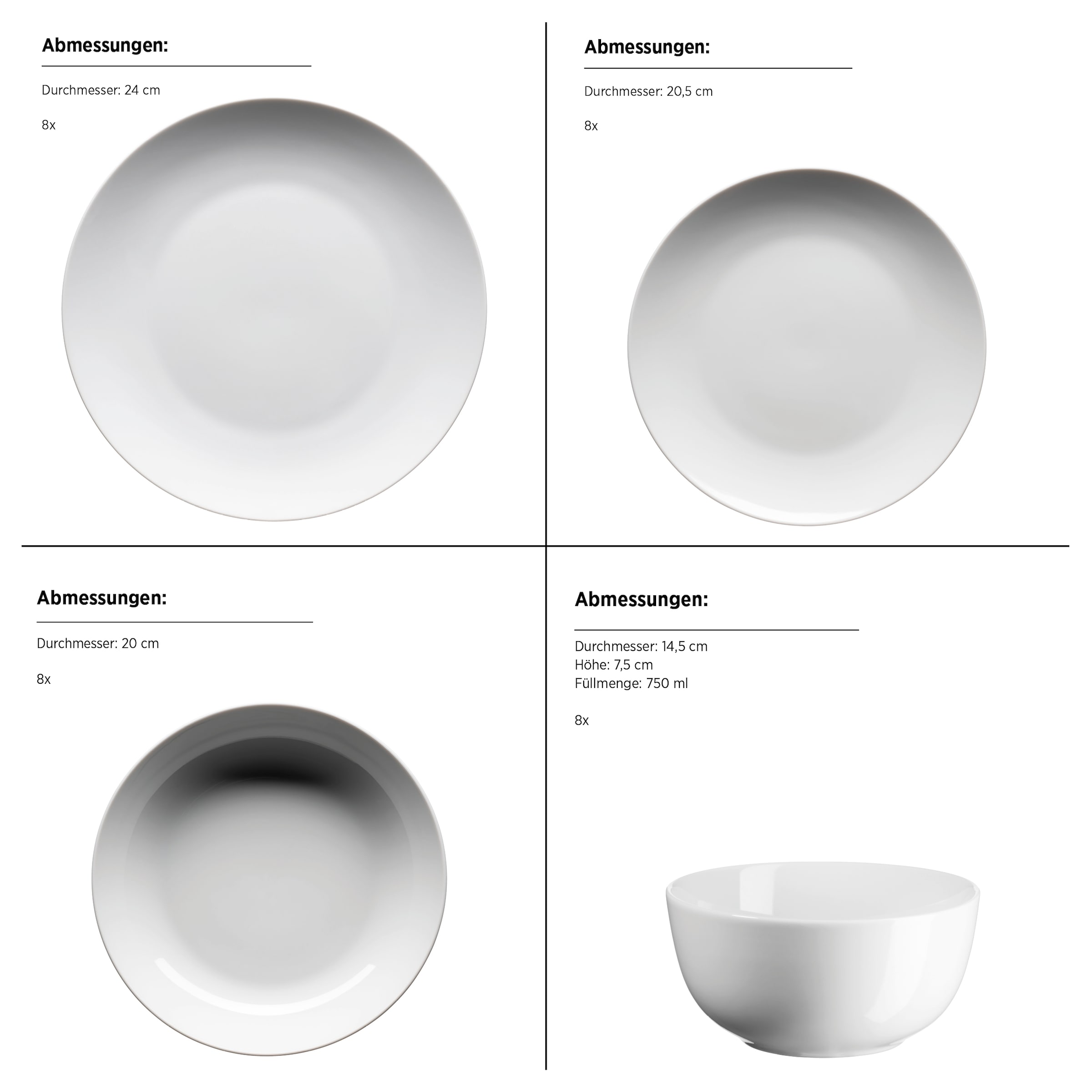 MÄSER Kombiservice »BARCA, Geschirr-Set«