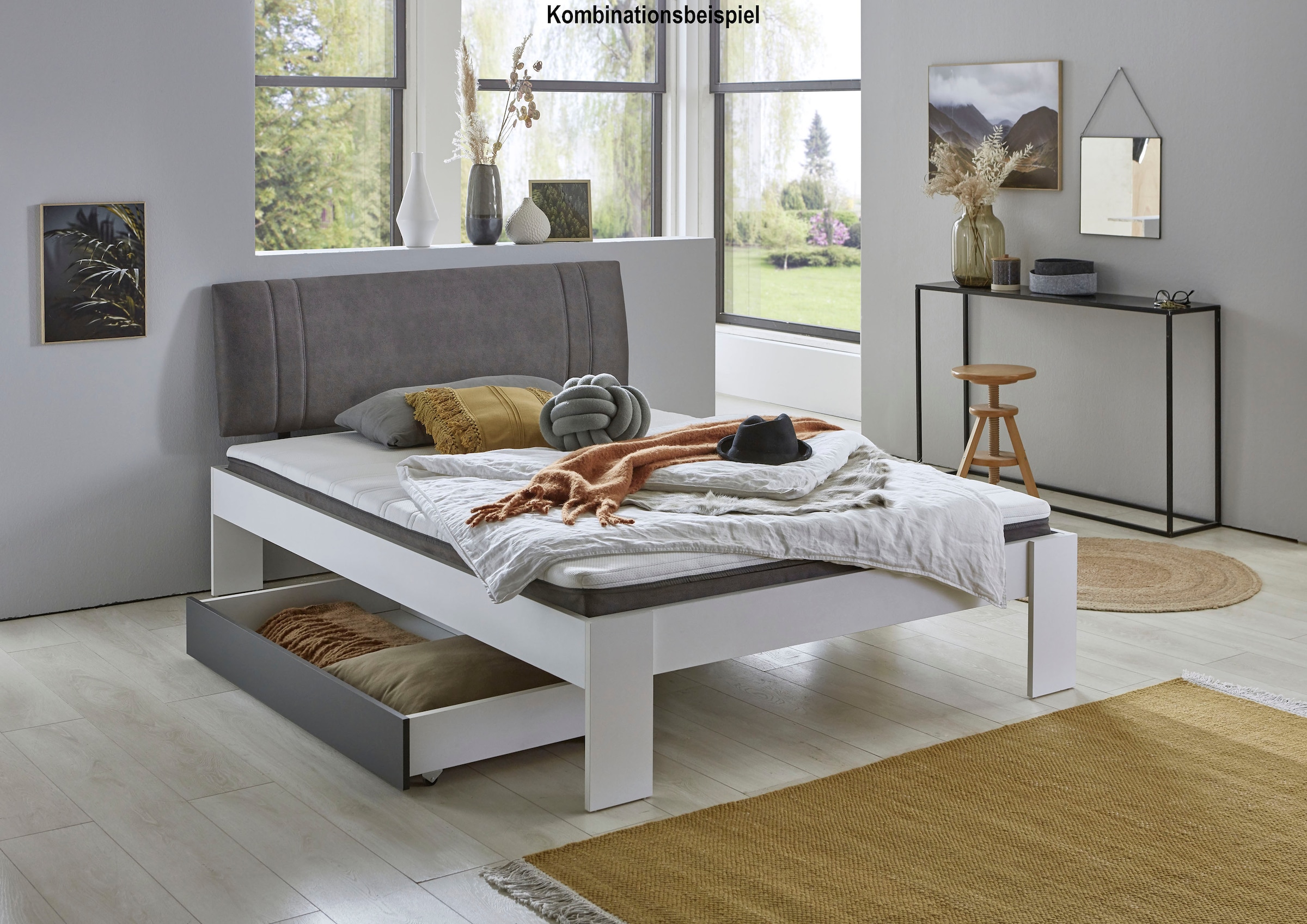 Relita Futonbett »Lian«, LF 140 x 200 cm, mit Polsterkopfteil, frei im Raum stellbar