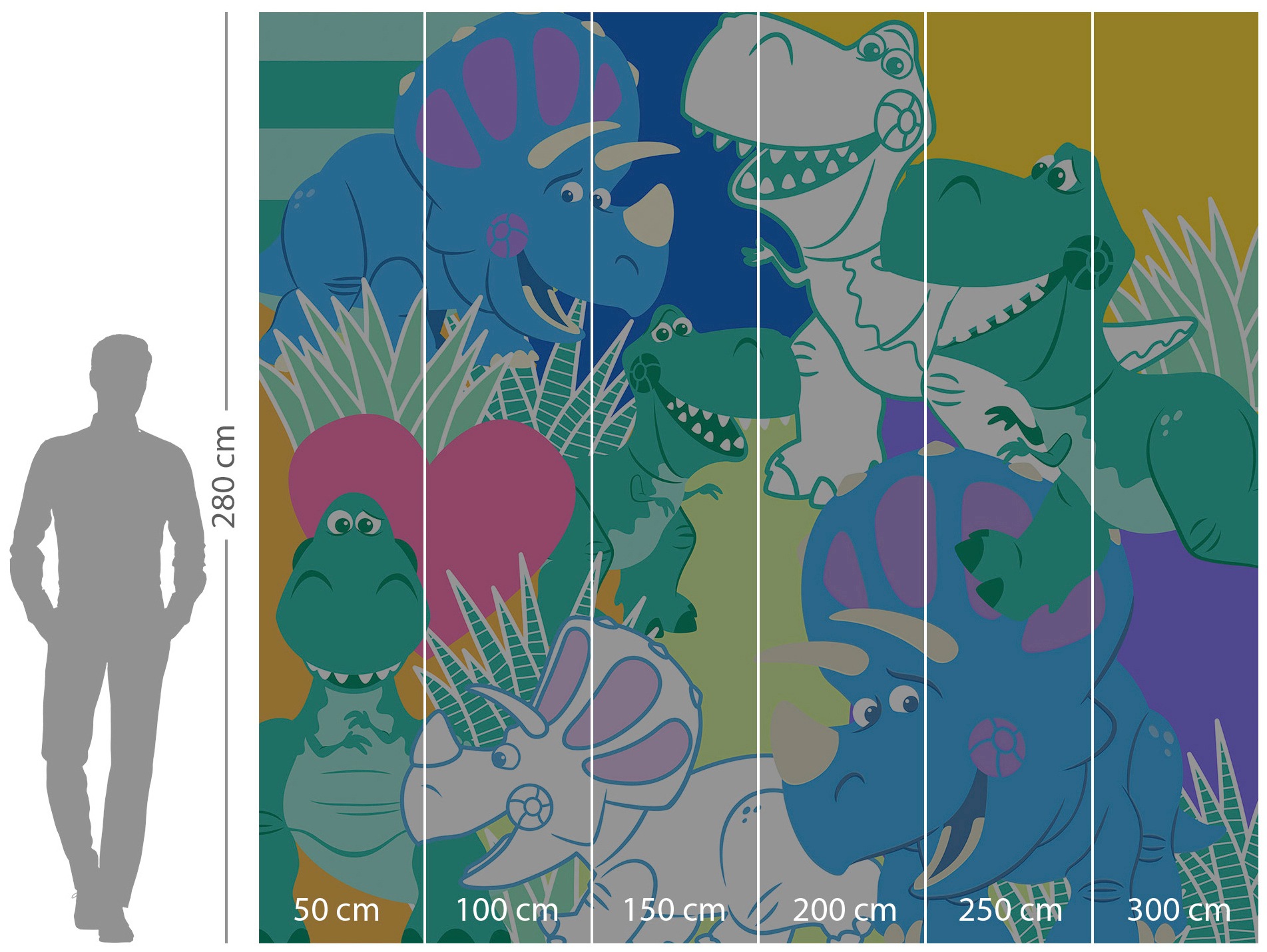 Komar Vliestapete »Digitaldruck Vlies -  Toy Story Rex and Trixie - Größe 300 x 280 cm« bedruckt glatt Kinderzimmer