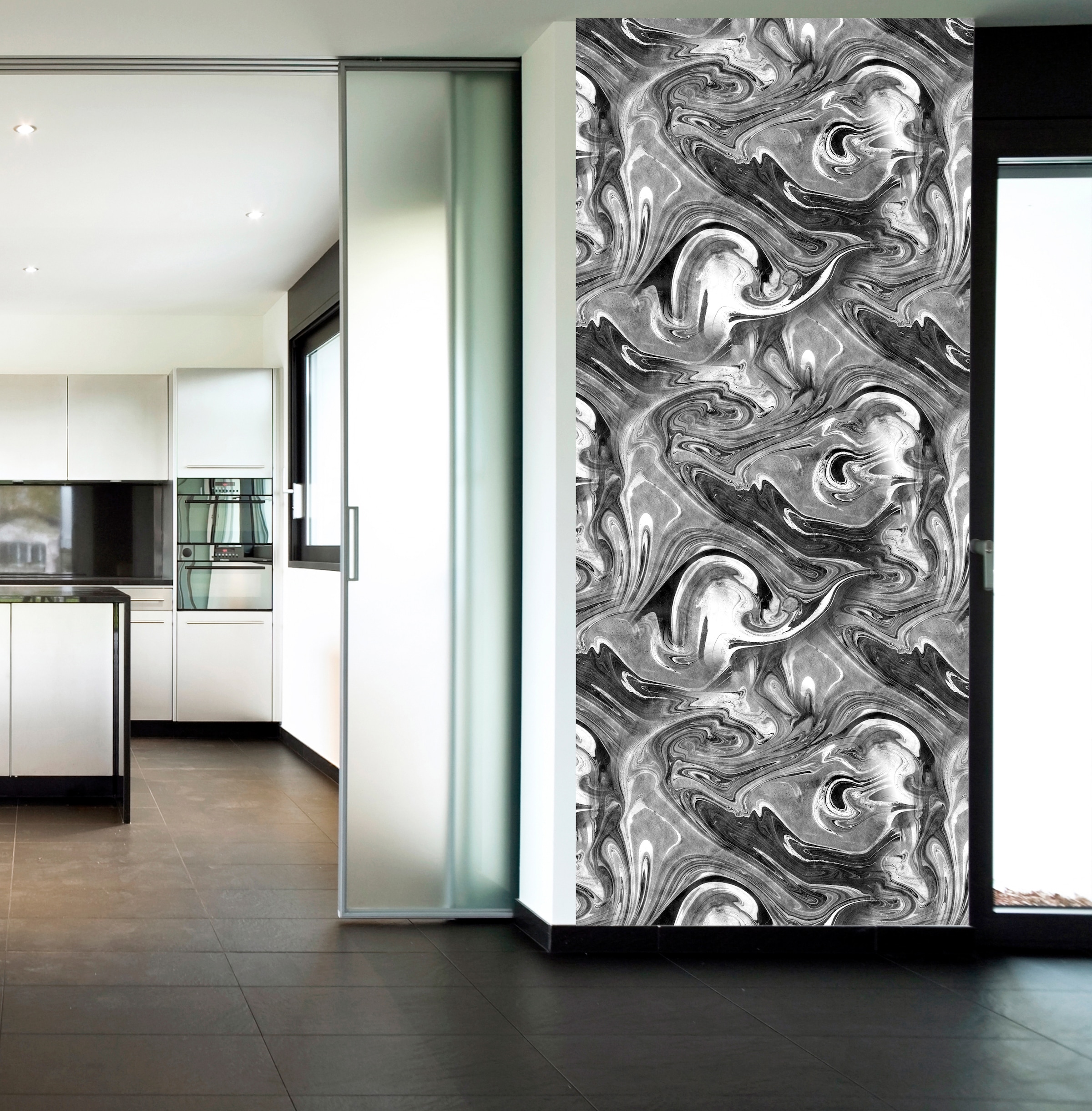 queence Vinyltapete »Nep«, bedruckt-clean-unifarben-minimalistisch-Abriebeffekte-Steinoptik, 90x250cm, selbstklebend, kinderleichte Anbringung, Sticker
