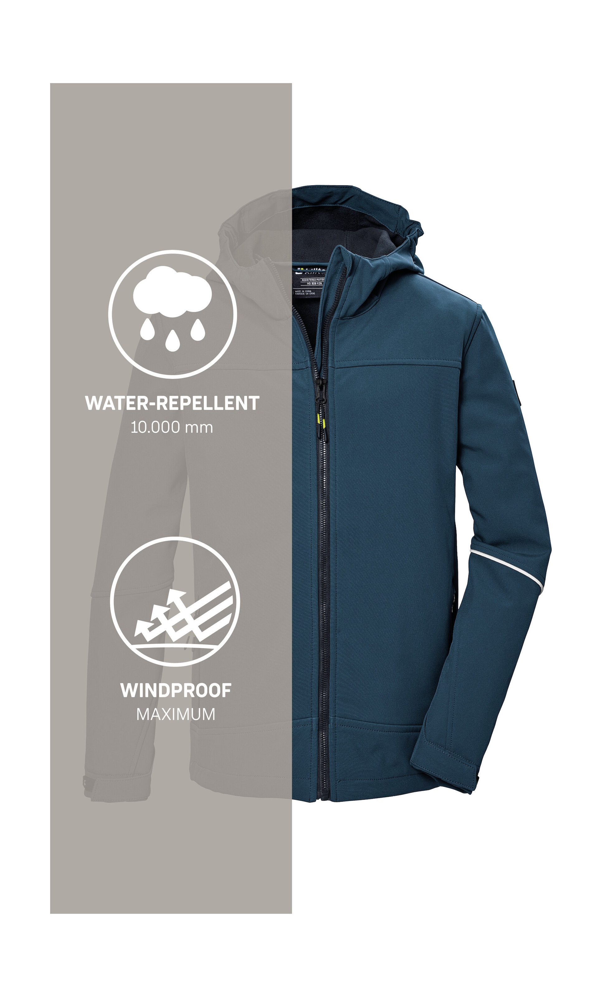 Killtec Softshelljacke »KOS 143 BYS SFTSHLL JCKT«, Wind- und wasserabweisende, atmungsaktive, PFAS-freie Kinderjacke