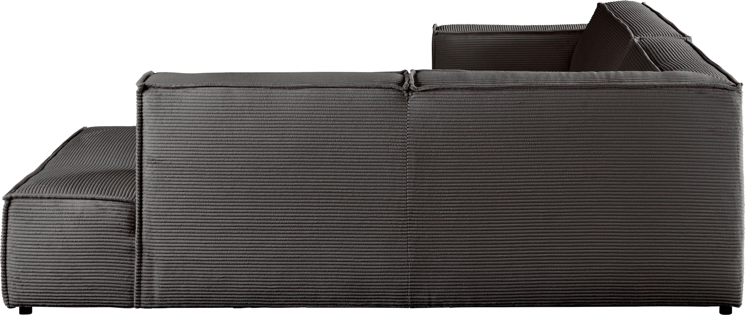 3C Candy Ecksofa »Matteo in elegant, kubischer Formensprache, bequem, L-Form«, mit auffälliger Kedernaht, Cord-Bezug, Lounge-Charakter