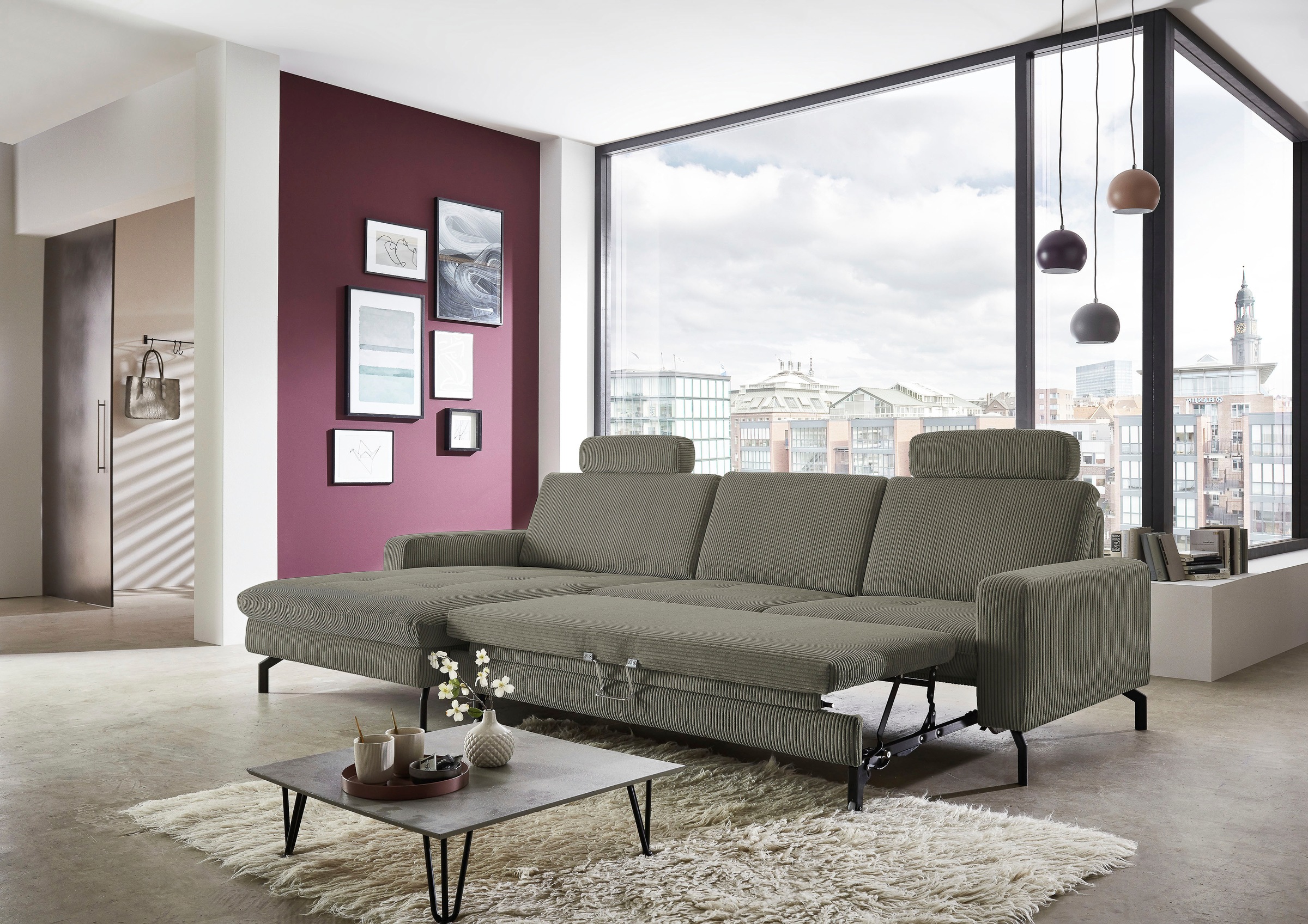 Die PlanBar Ecksofa »MP-IN20110 L-Form mit Federkern-Polsterung«, optional günstig online kaufen