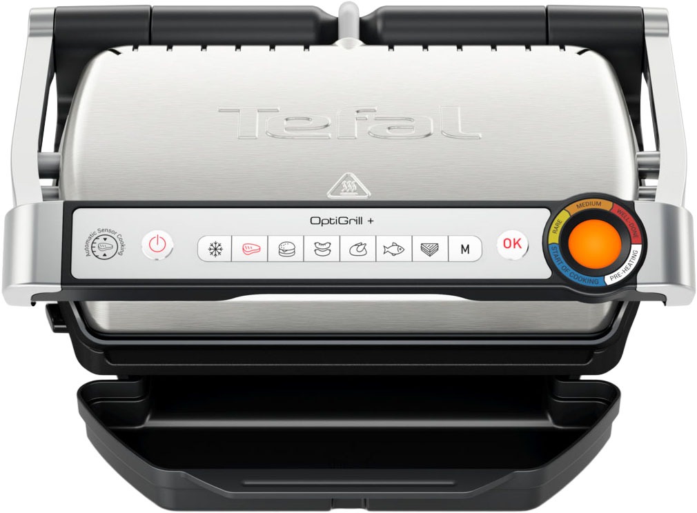 Tefal Kontaktgrill »OptiGrill+, erneuerte Kochstufenanzeige, 6 automatische Programme«, 2000 W, spülmaschinengeeignete Platten, mit Abschaltautomatik, GC717D