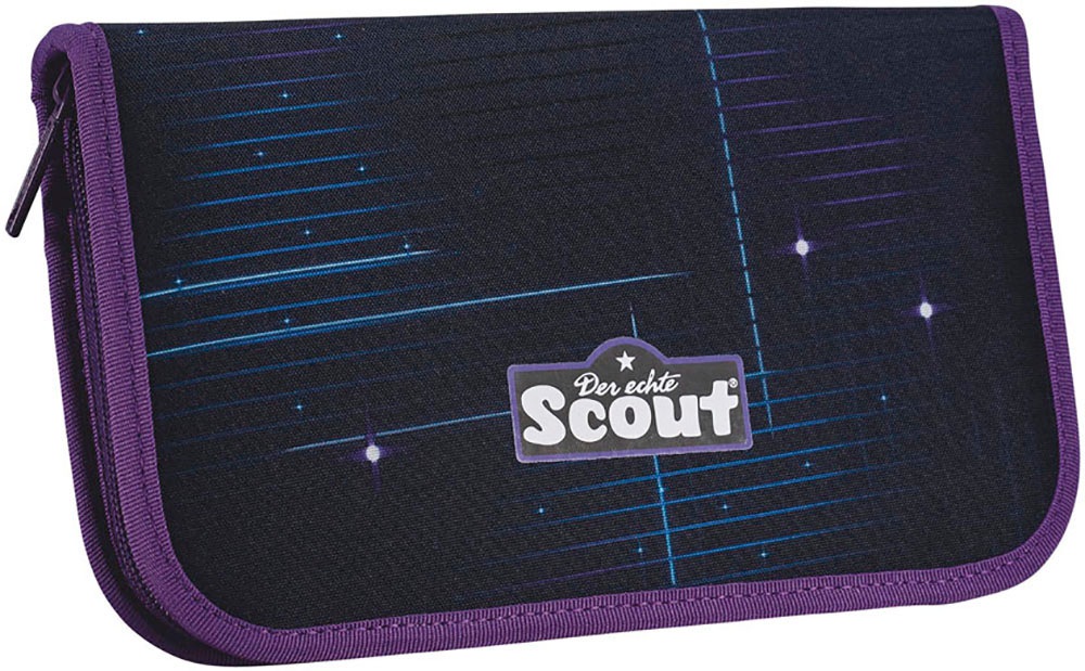 Scout Schulranzen »Genius Safety Light, mit LED-Lichtleiter, Spooky Starlight«, Retroreflektierende Flächen-LED-Lichtleiter, mit Powerbank; enthält recyceltes Material
