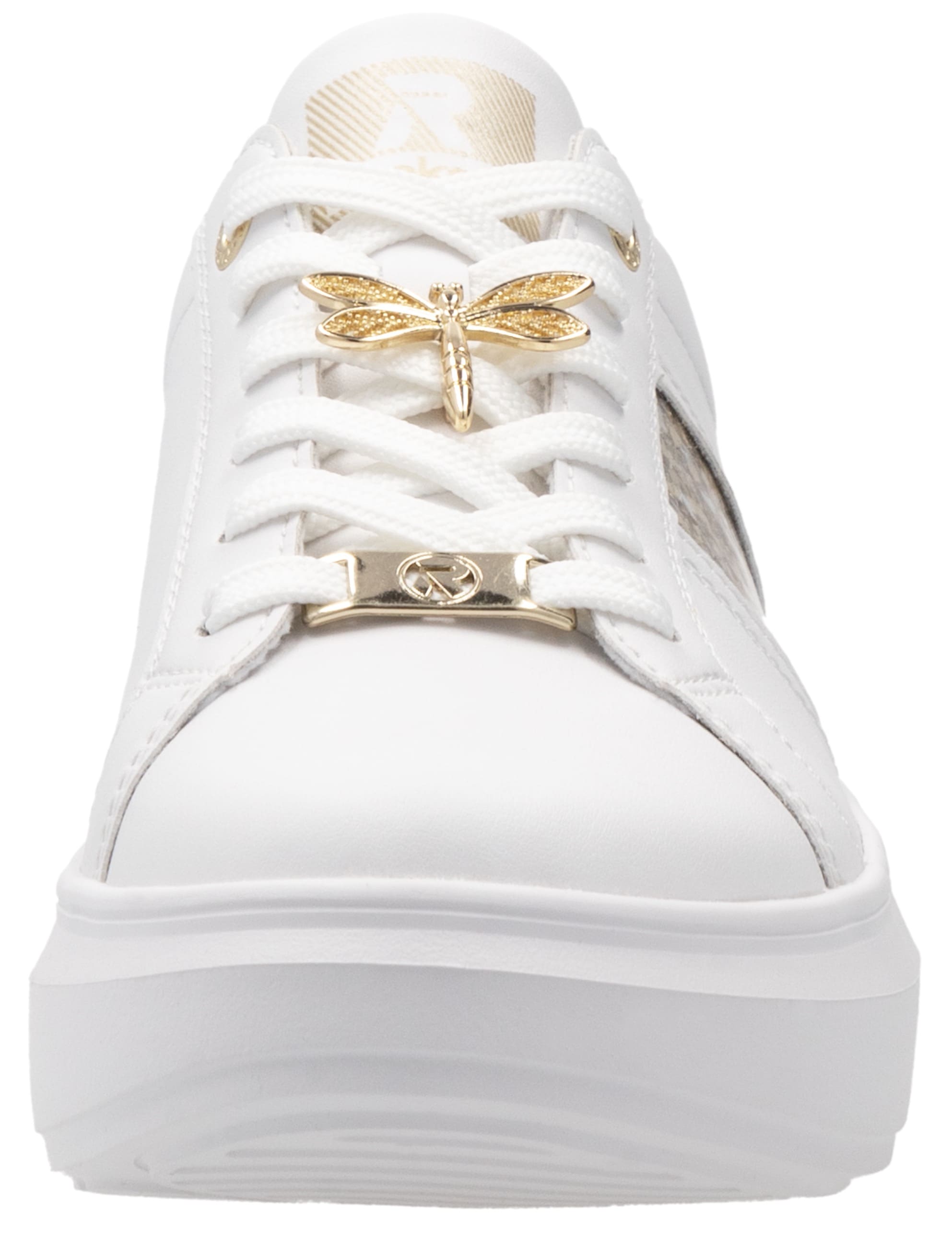 RIEKER Sport Plateausneaker  mit stylischen Metallic-Details, Freizeitschuh, Halbschuh, Schnürschuh