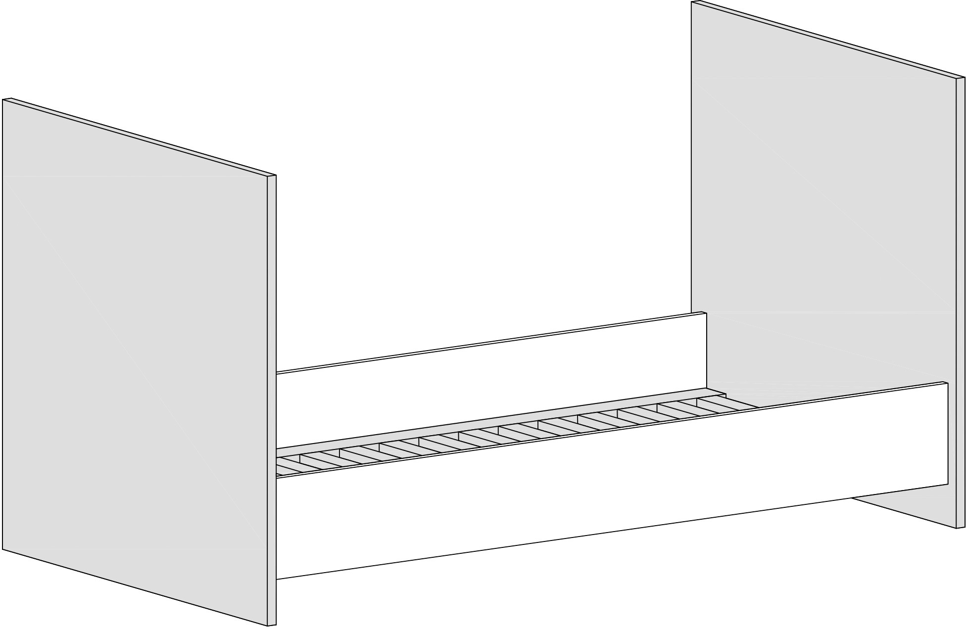 10. Bild von arthur berndt Kinderbett »arthur berndt Kilian«, (Set, Inklusive Satz Umbauseiten), 70 x 140 cm inkl. Umbauseiten