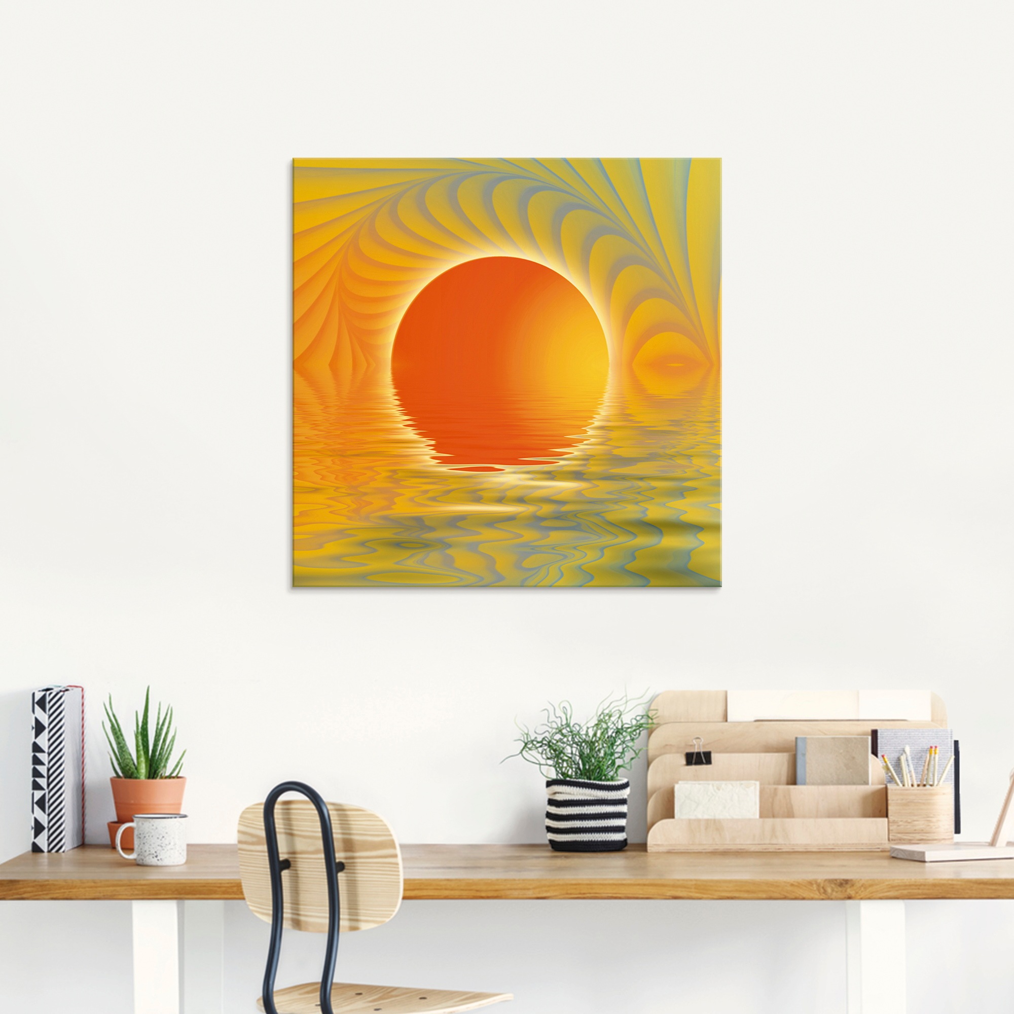 Artland Glasbild »Abstrakter Sonnenuntergang«, Muster, (1 St.), in verschie günstig online kaufen