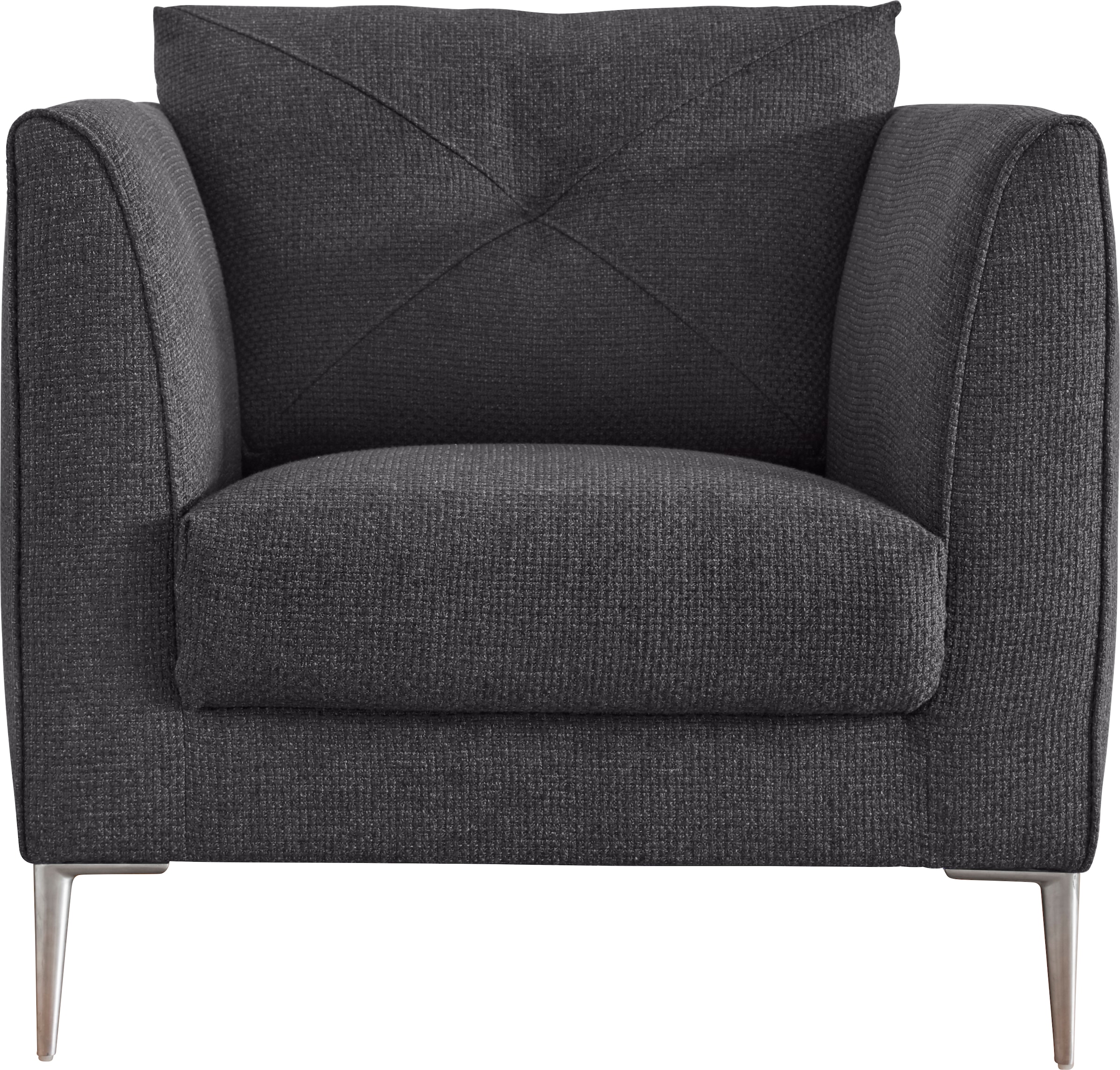 TRENDMANUFAKTUR Sessel »Chilltime, Loungesessel, Komfortsitzhöhe 46cm, Breite 85cm, bequem« mit eleganter Kreuznaht im Rückenkissen