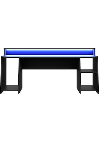 Gamingtisch »Tezaur«, Schreibtisch mit RGB-Beleuchtung und Halterungen, Breite 200 cm