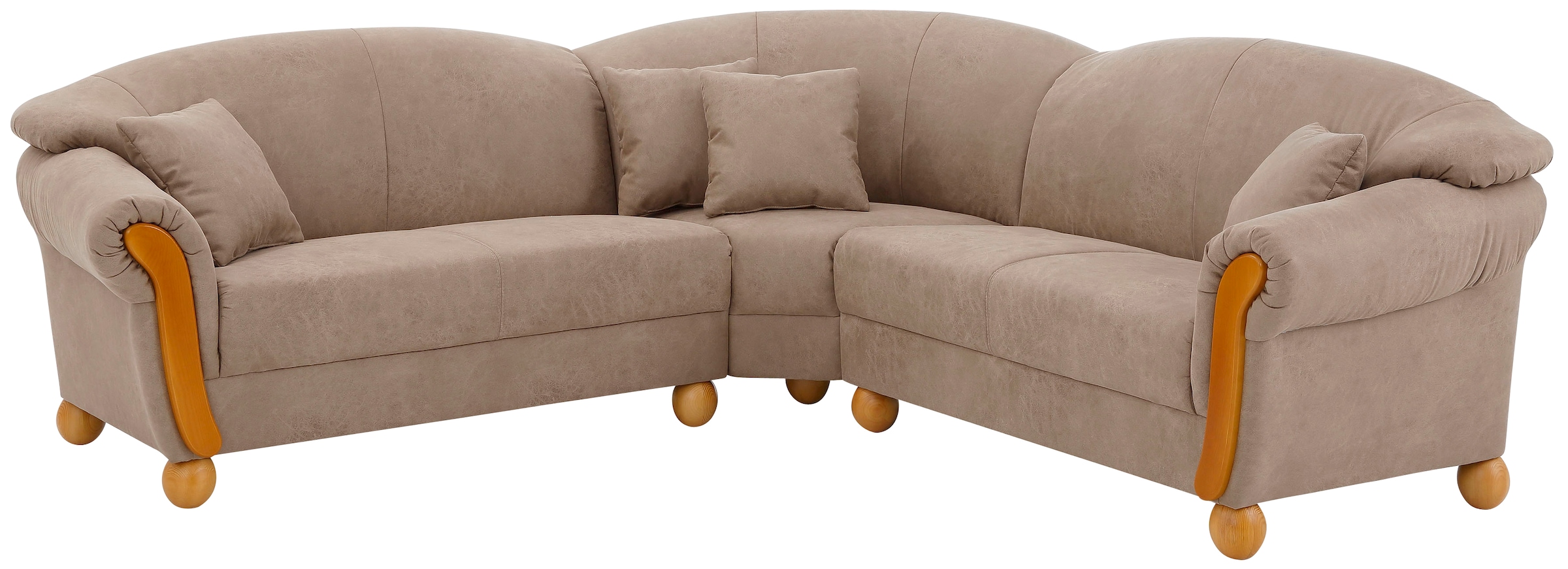 Home affaire Ecksofa »Milano Vintage, L-Form«, mit Federkern, Bezug in Lederoptik, incl. 4 Zierkissen
