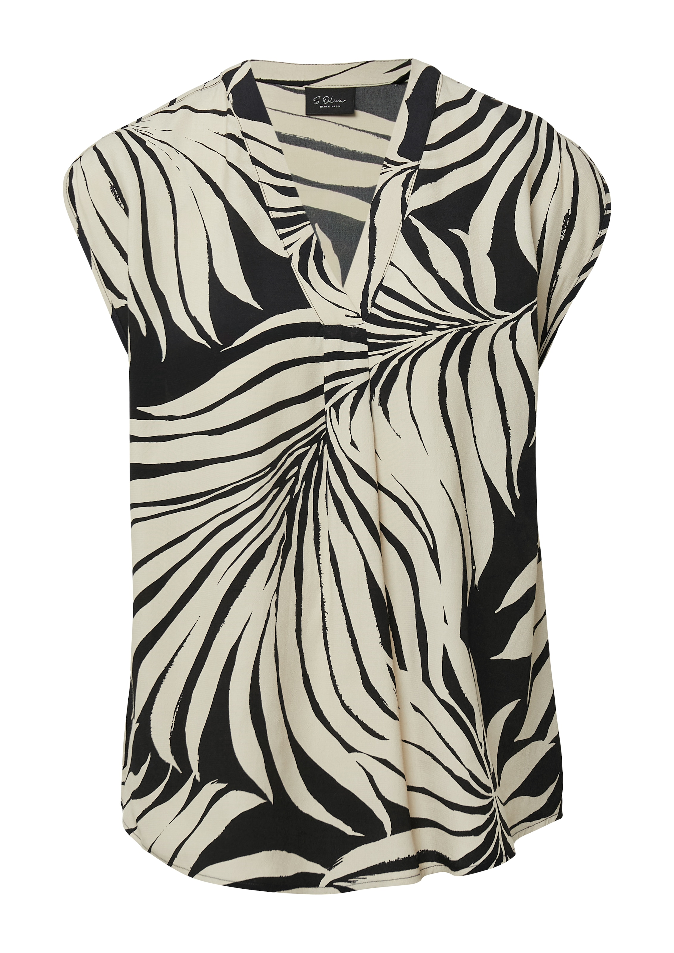 s.Oliver BLACK LABEL Kurzarmbluse, mit All-Over Print