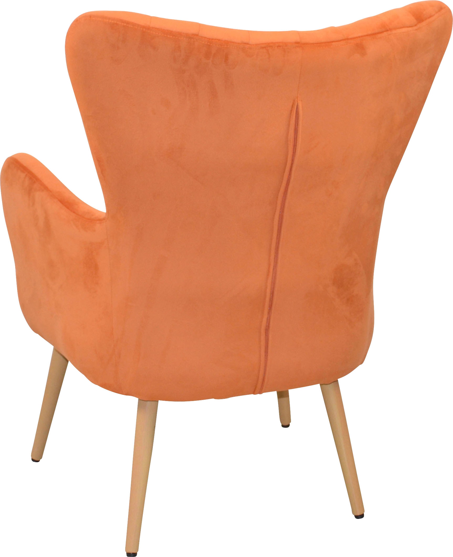 Home affaire Sessel, Polstersessel mit Beinen aus Stahlrohr, holzfarben natur lackiert