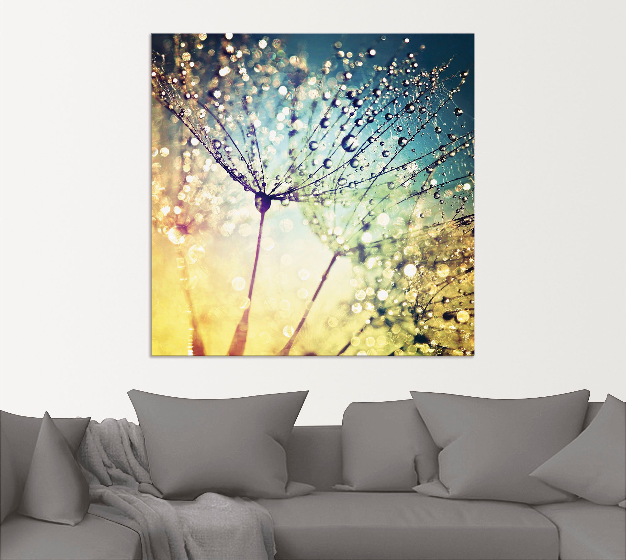Artland Wandbild »Pusteblume Zaubertropfen«, Blumen, (1 St.), als Alubild, Outdoorbild, Leinwandbild, Poster, Wandaufkleber