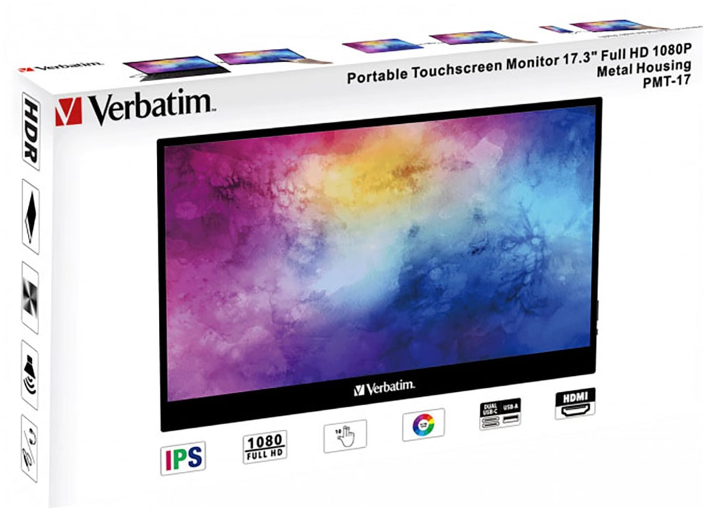 Verbatim Portabler Monitor »49593 Verbatim PMT-17« 44 cm/17 ″  1920 x 1080 px Full HD 6 Reaktionszeit 60 Hz