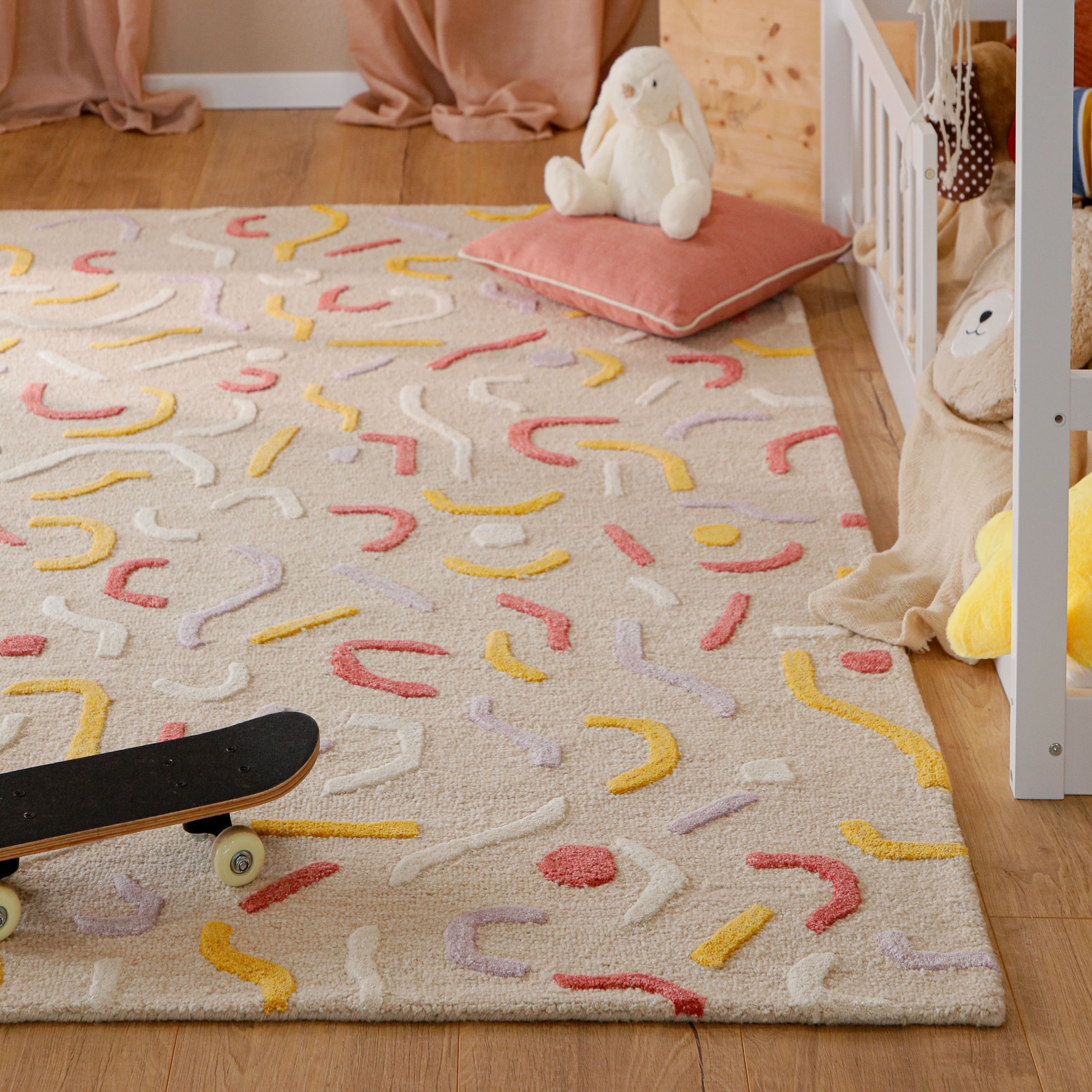 SMART KIDS Kinderteppich »Confetti 2.0« rechteckig 16 mm Höhe Kinder- & Spielteppich, Hoch-Tief-Effekt, Schurwolle, Kinderzimmer