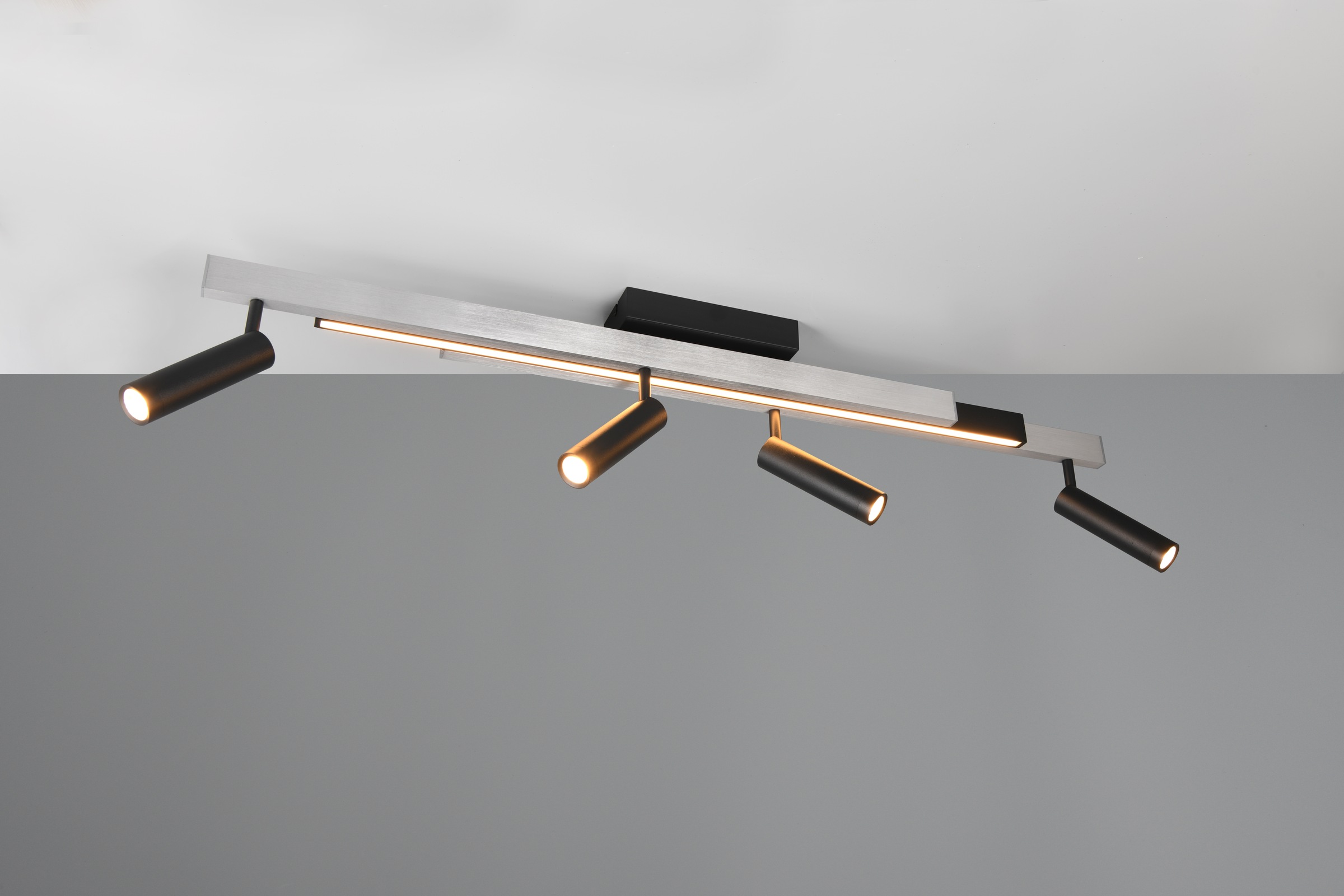 TRIO Leuchten LED Deckenleuchte »ZENO ausziehbare LED Deckenlampe mit 4 verstellbaren Spots dimmbar CCT«, 4 flammig, Leuchtmittel LED-Board | LED fest integriert, getrennt schaltbare Spots, Lichtfarbe einstellbar inkl Fernbedienung