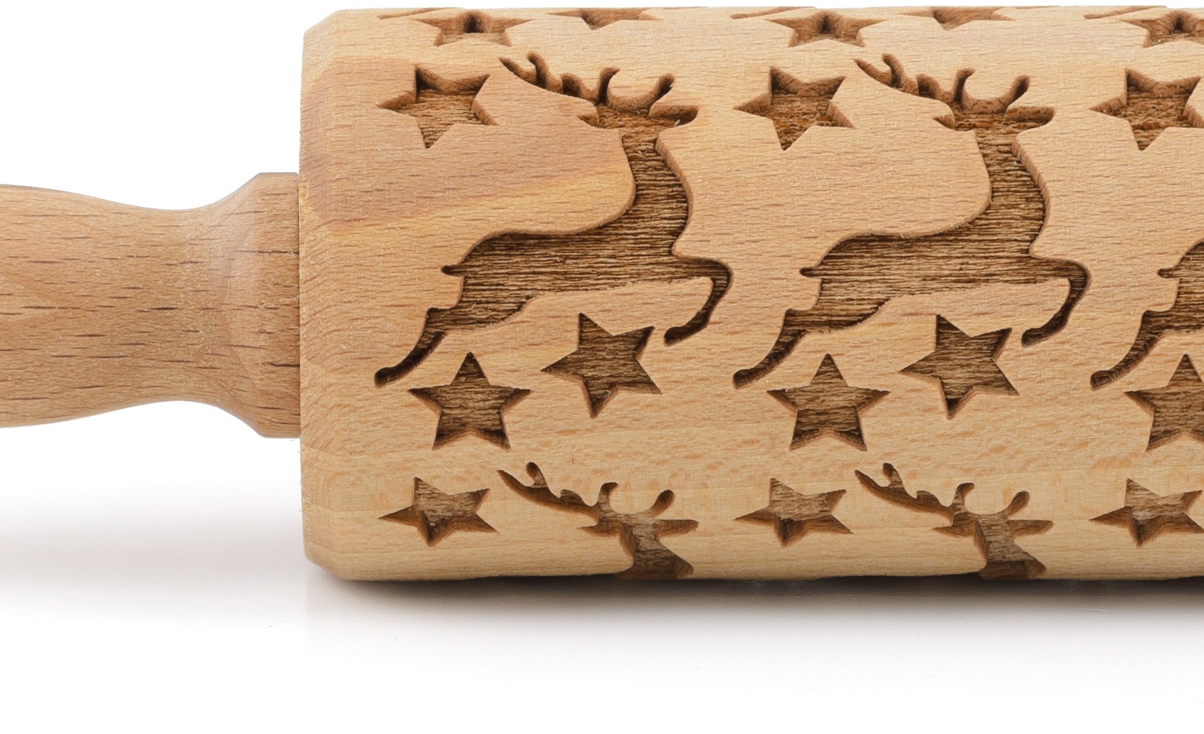 folkroll Teigroller »3D-Motiv-Teigrolle«, Rentier Sterne