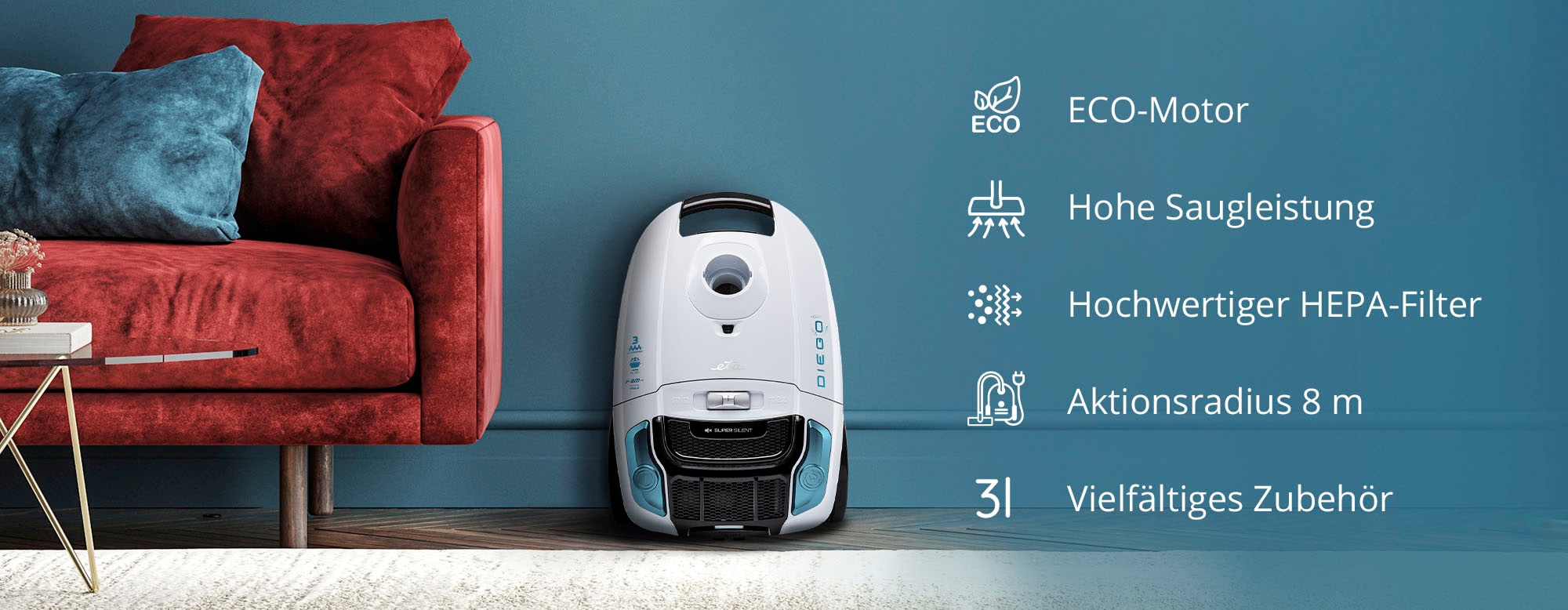eta Bodenstaubsauger »mit Beutel Diego ETA552190000«, 800 W, mit Beutel