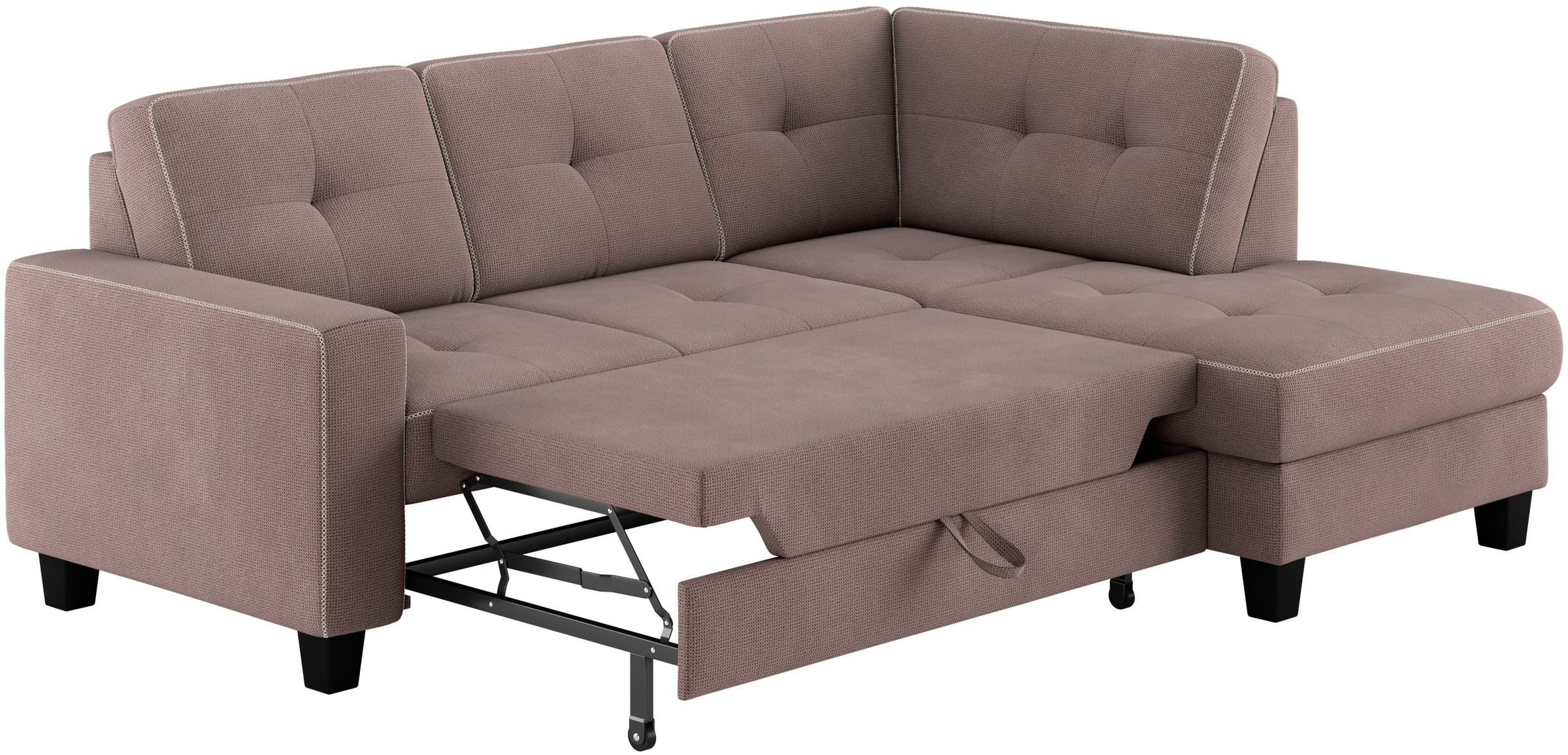 Places of Style Ecksofa »Varese«, Kreuznaht in beige