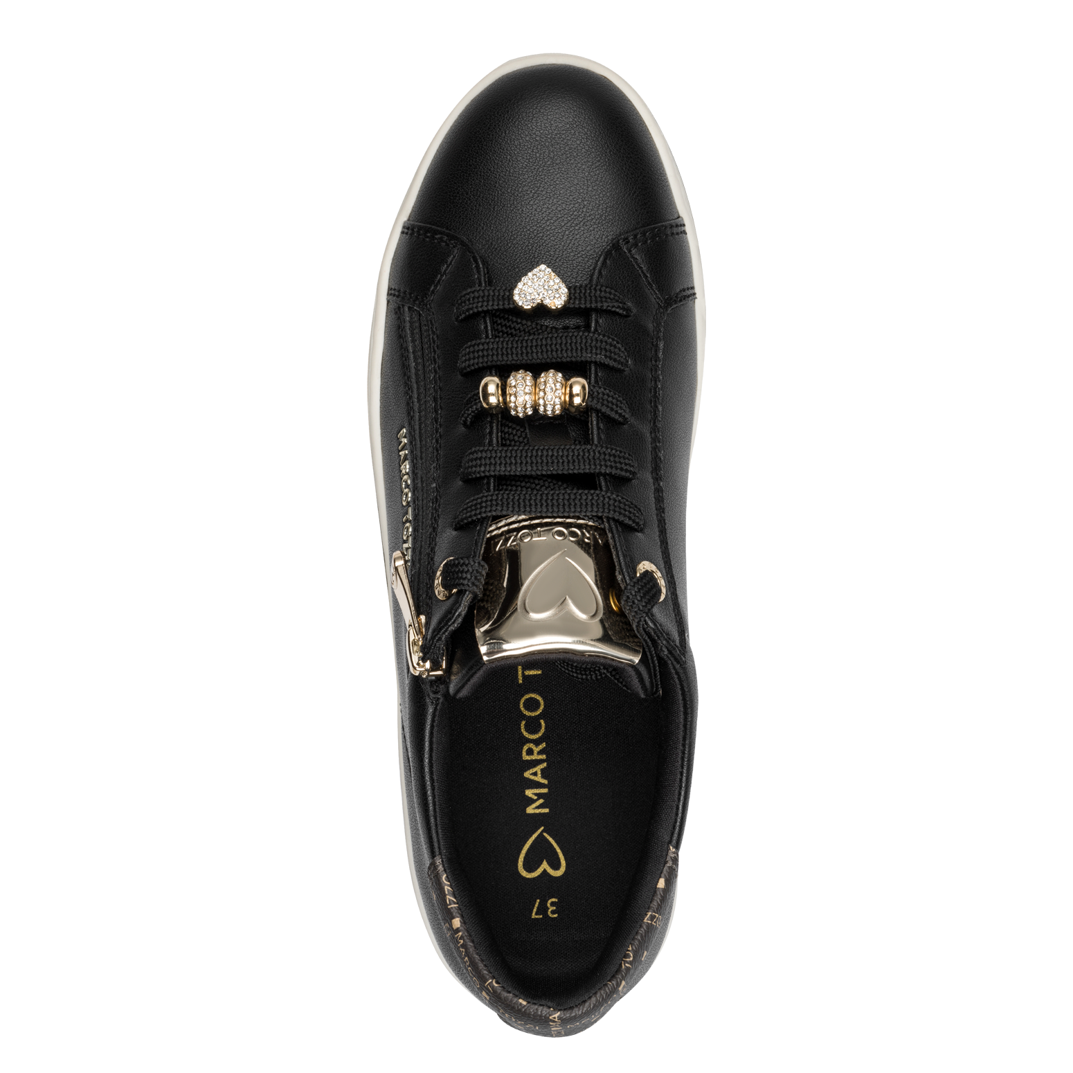 MARCO TOZZI Plateausneaker  Halbschuh, Freizeitschuh, Schnürer mit Schmuckelementen und MT-Logo
