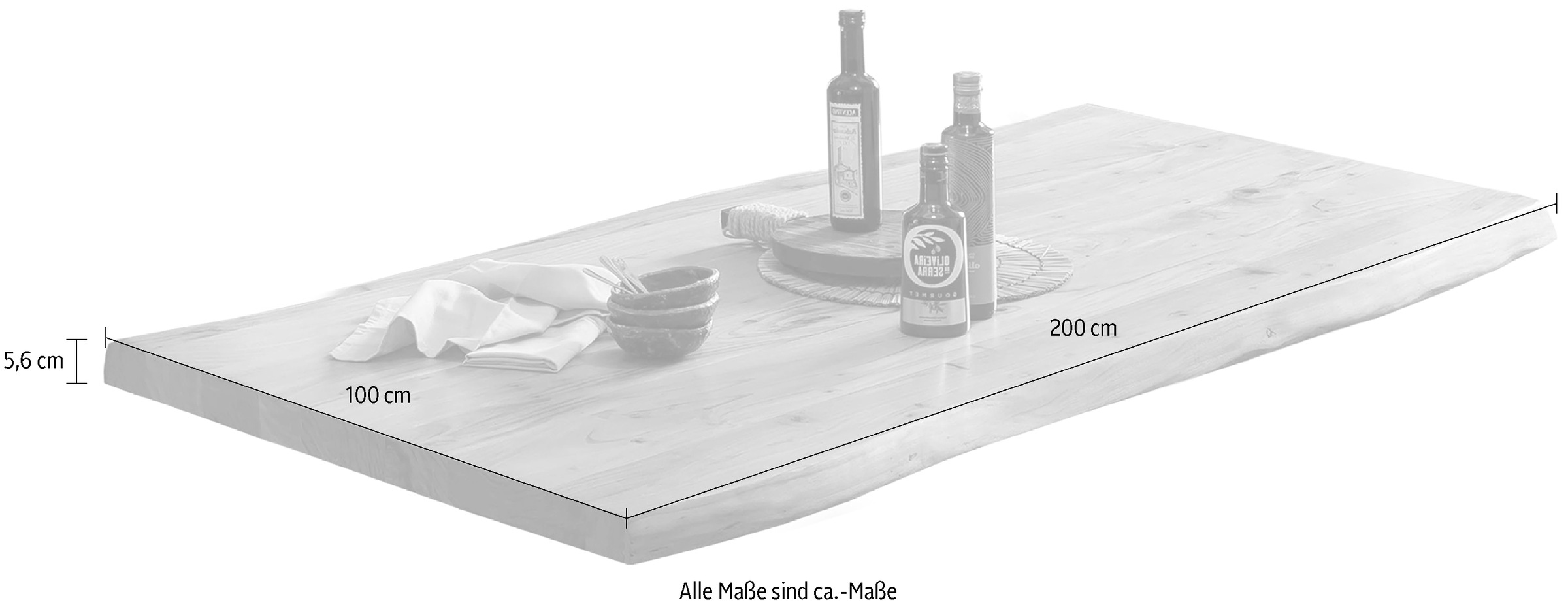SIT Tischplatte, Baumkante wie gewachsen