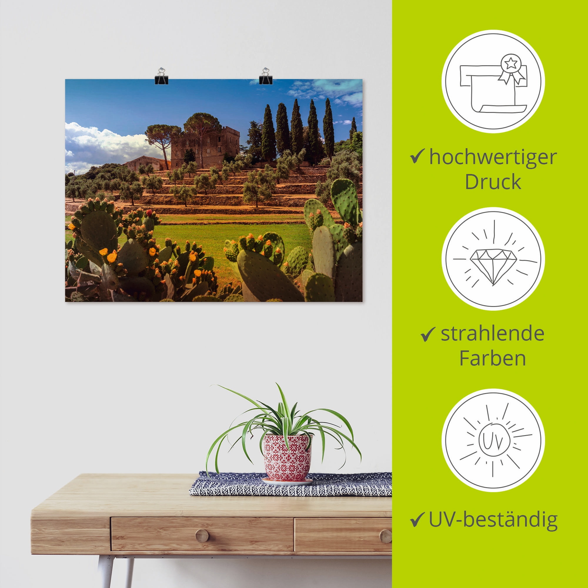 Artland Wandbild »Toskana I«, Europa, (1 St.), als Leinwandbild, Poster in verschied. Größen