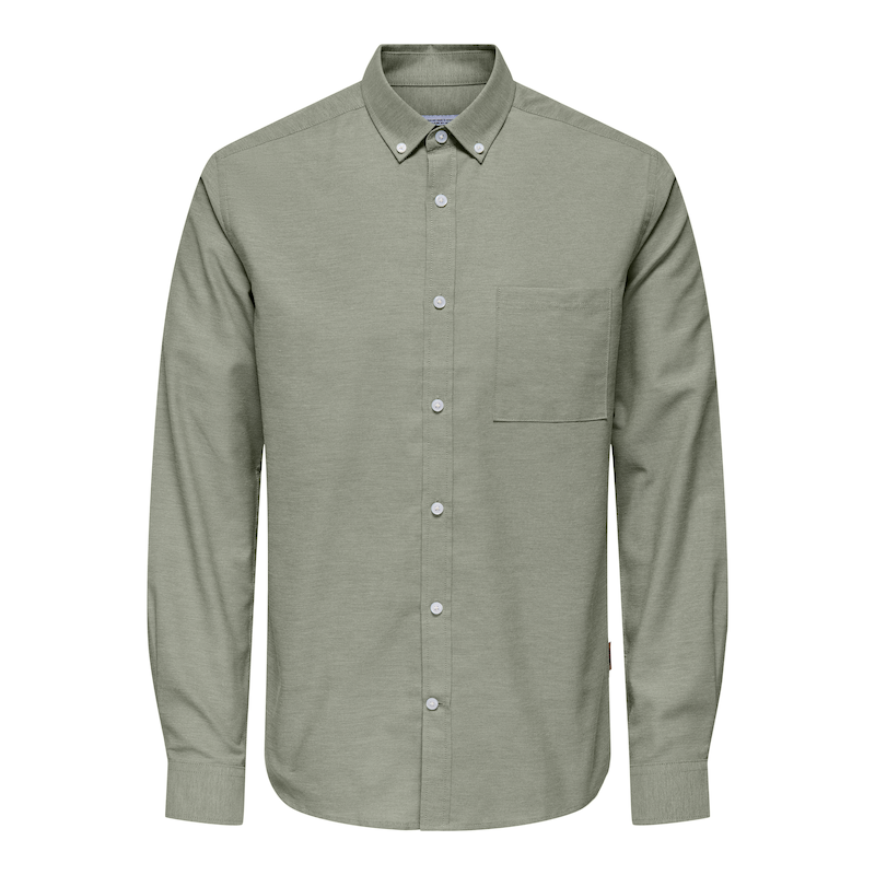 ONLY & SONS Langarmhemd »ONSALVARES SLIM LS OXFORD SHIRT OTL« Seagrass M - N-Gr N-Gr M Cooles Hemd von Only & Sons