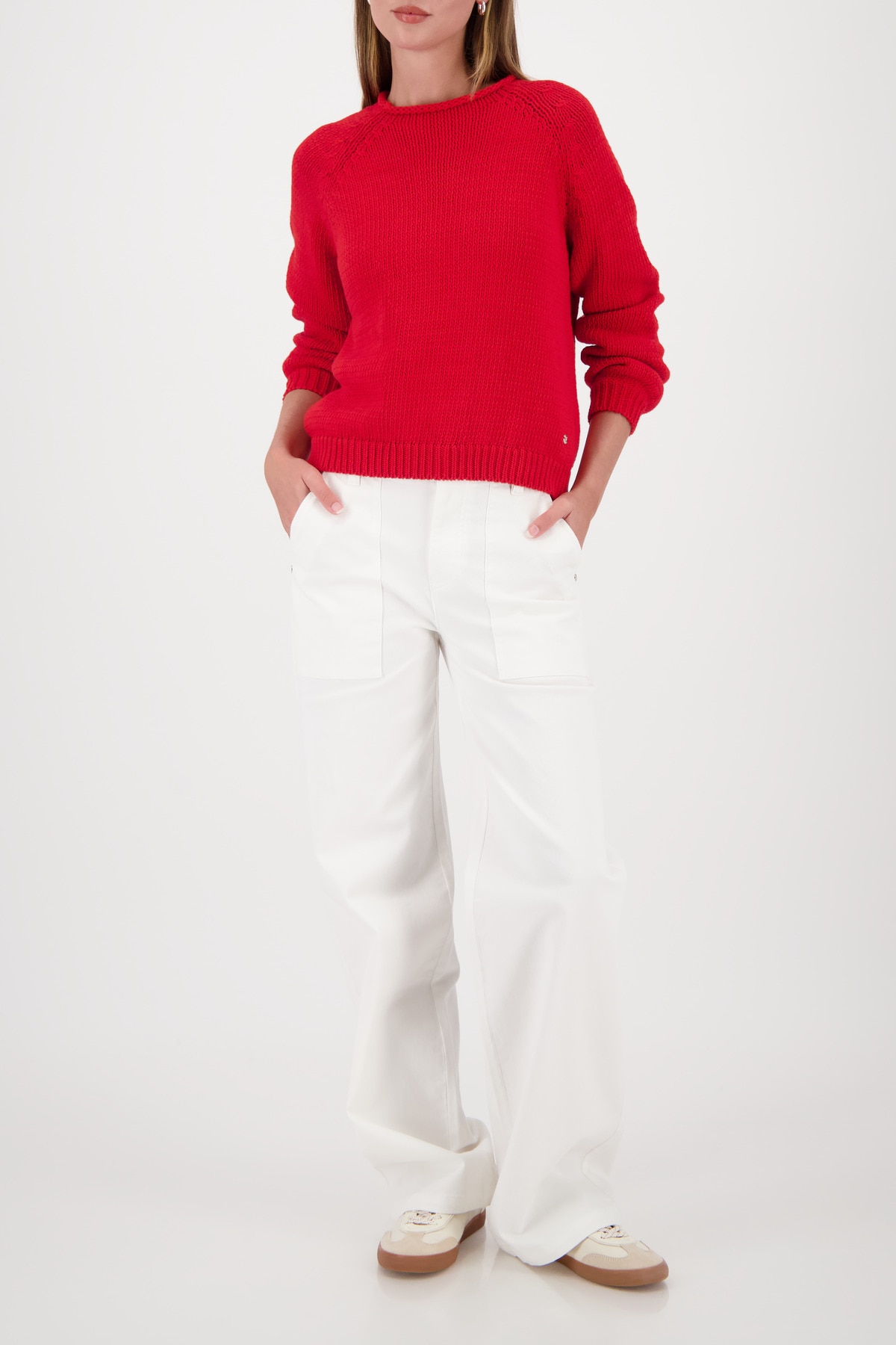 Monari Strickpullover »Pullover uni« Rundhalsausschnitt mit Rollkante, Regular Fit