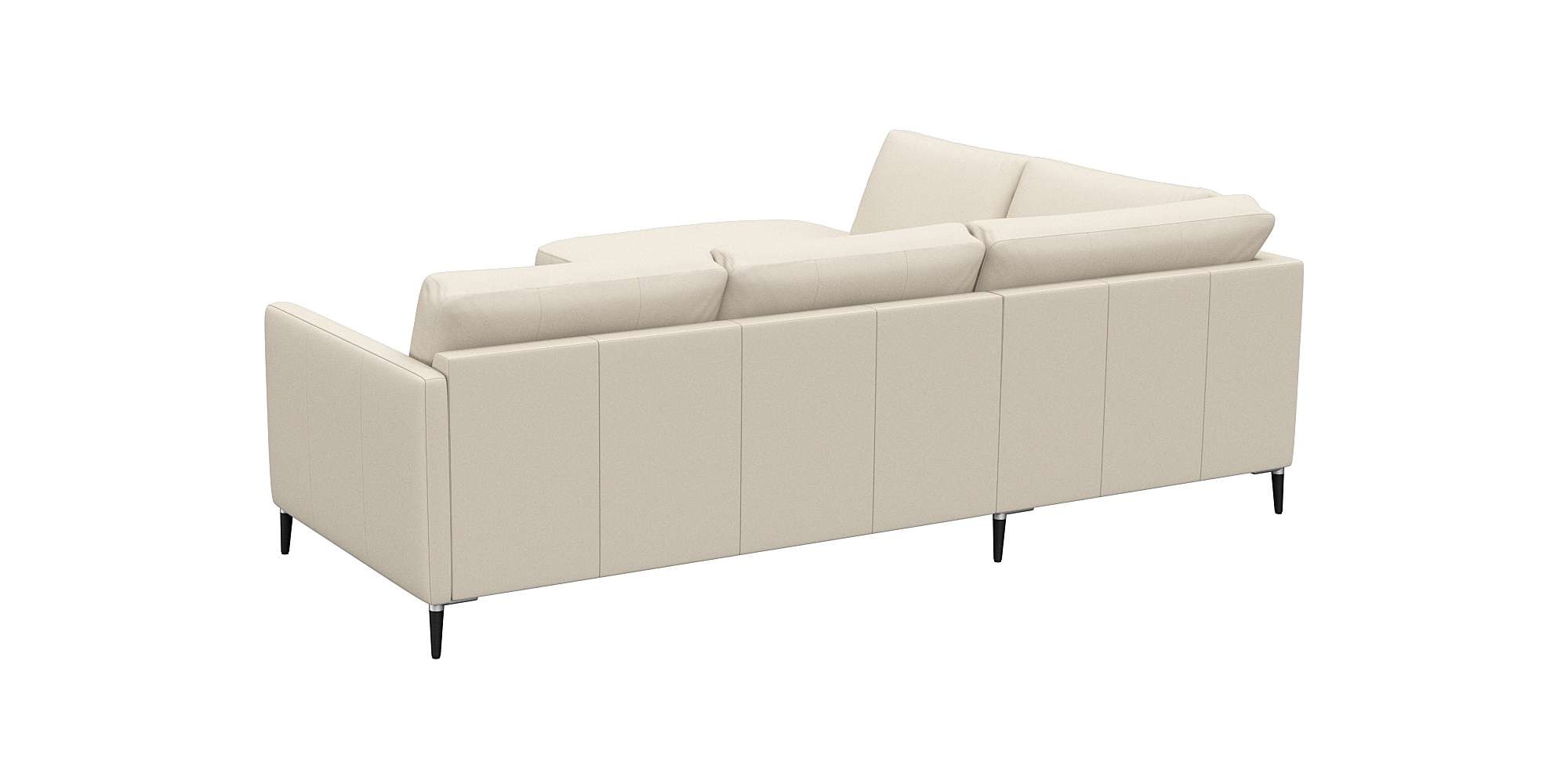 FLEXLUX Ecksofa »Fiore, L-Form«, schmale Armlehnen, Füße Alu/schwarz, B/T 234/225cm, Kaltschaum im Sitz