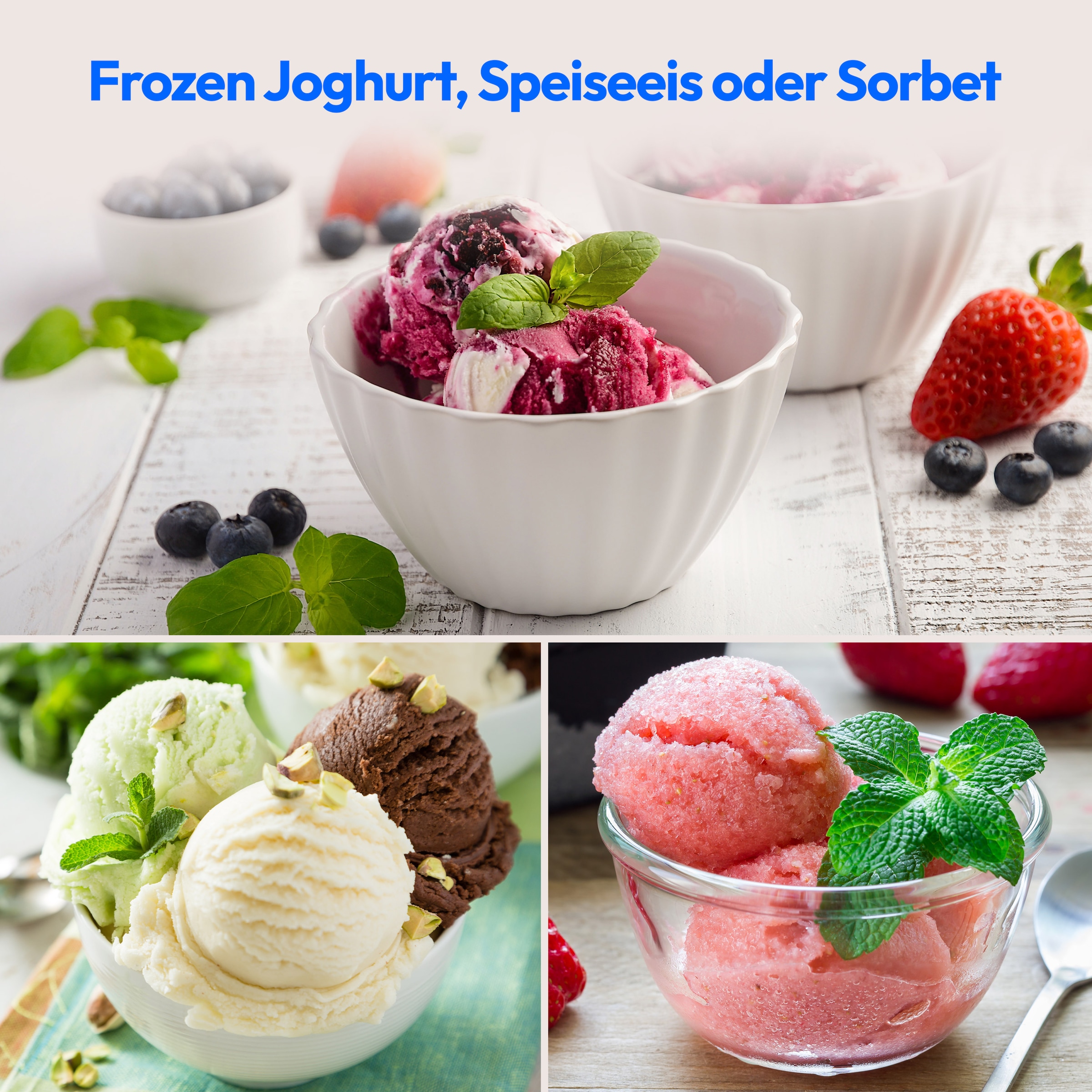 Medion® Eismaschine »MD 18387, 1,5 L Kapazität (800 ml Füllmenge), integrierter Kompressor«, 1,5 l, 150 W, geeignet für die Zubereitung von Eiscreme, Frozen Yoghurt & Sorbet
