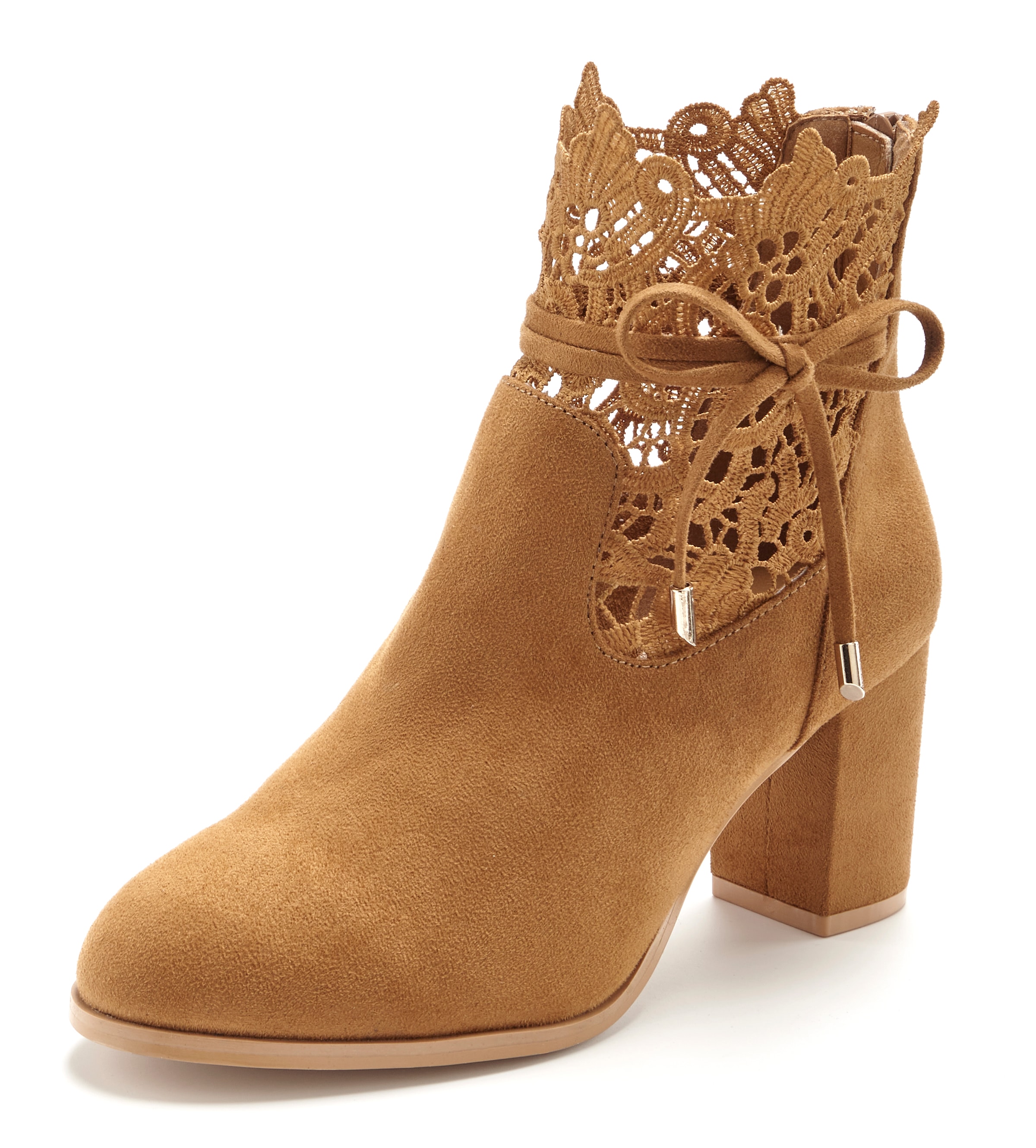LASCANA High-Heel-Stiefelette »Herbststiefelette, Ankle Boot, Stiefel,«  mit modischer Spitze und bequemen Blockabsatz