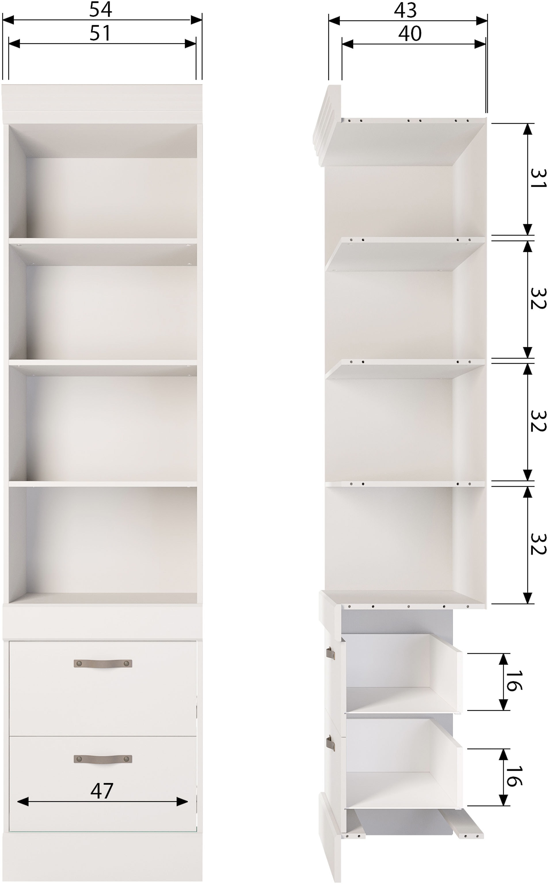 WOOOD Stauraumregal »Bold mit FSC® Massivkiefer mit Schutzlack B 54 x T 43 x H 215 cm« Wasserbasierter Schutzlack, einfach zu montieren, sichtbare Maserung