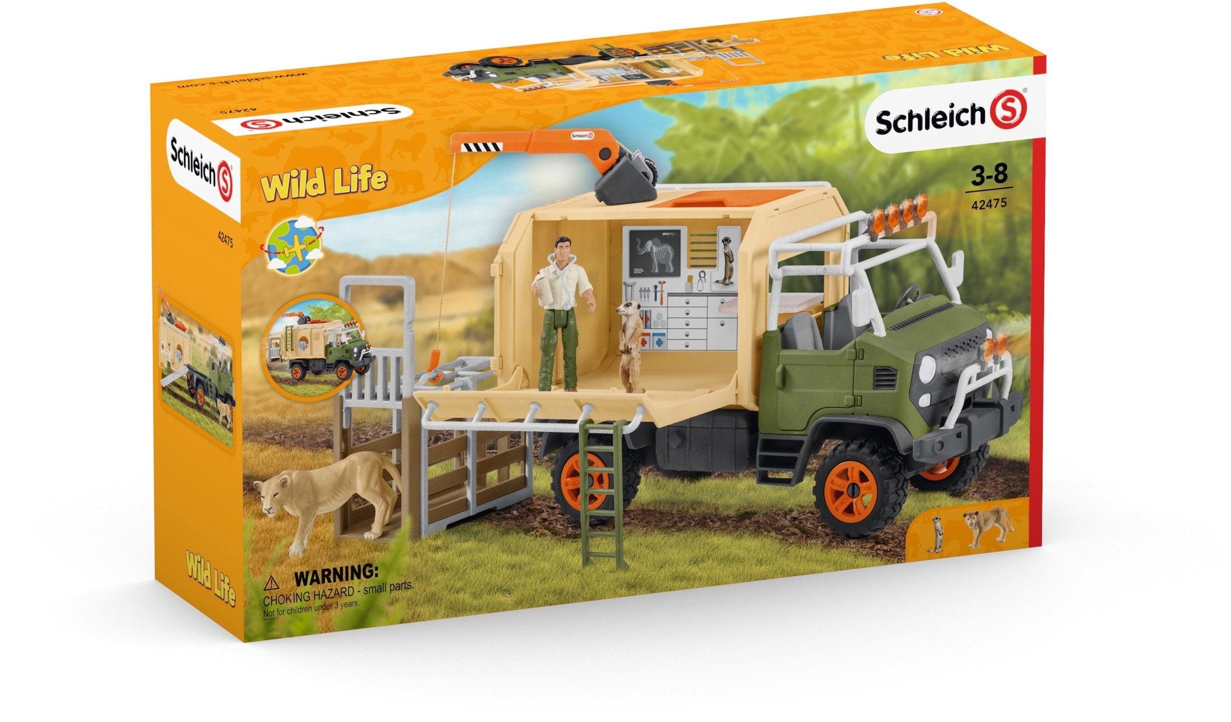 Schleich® Spielwelt »WILD LIFE, Großer Truck Tierrettung (42475)«, (Set), Made in Europe