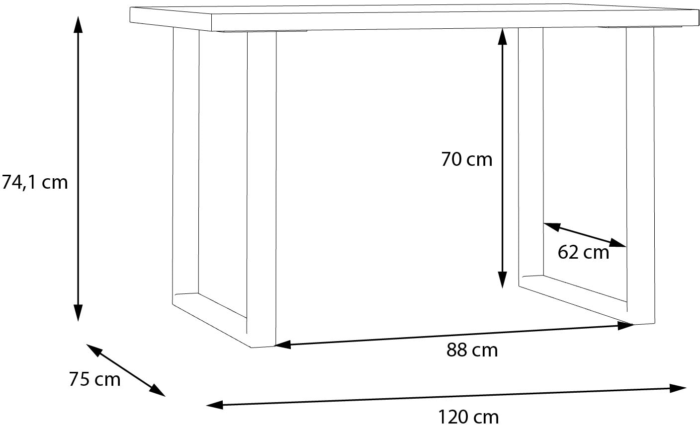 FORTE Schreibtisch »Keflav«, Breite 120 cm