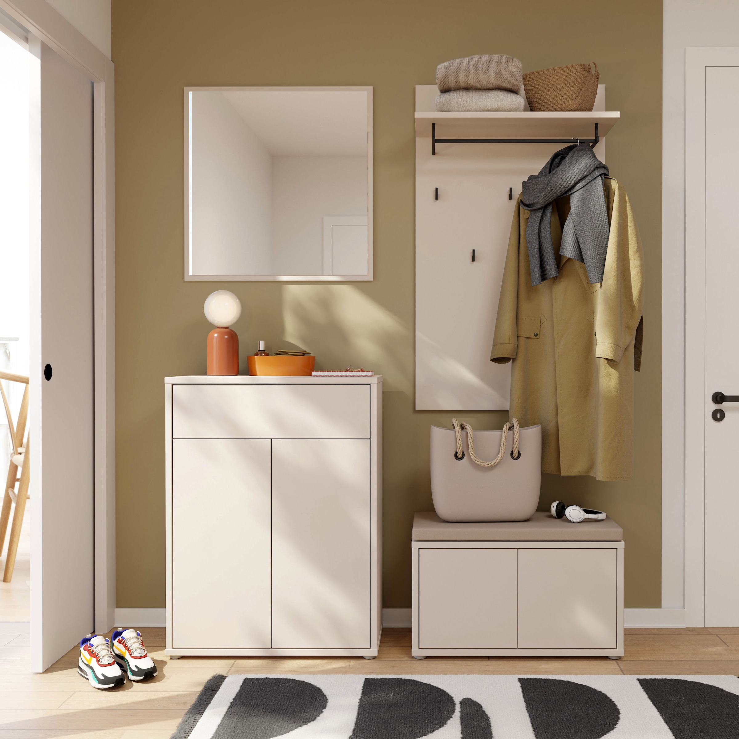 FORTE Garderobenpaneel B/H/T 74/127/30 cm, Wandmontage,