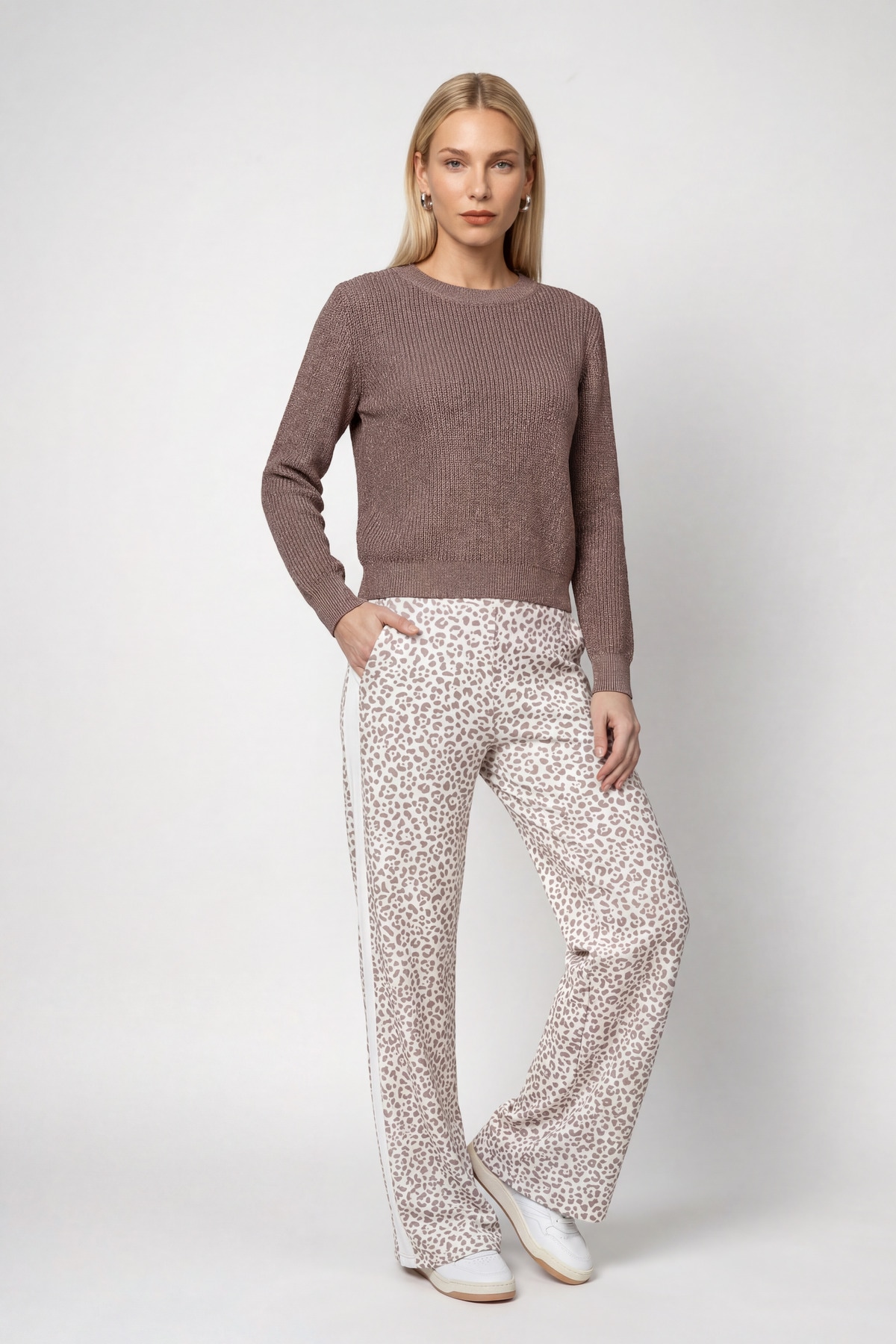 Monari Rundhalspullover »Pullover Basic Lurex« Regular fit mit Rundhalsausschnitt