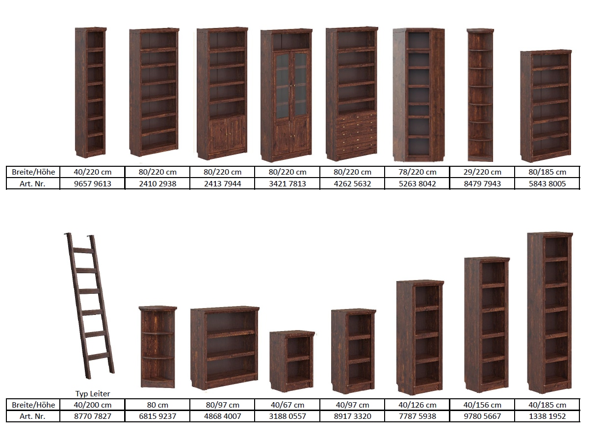 OTTO home Bücherregal »Soeren Regal B/T/H: 80/29/185 cm, 6 Fächer« aus massiver Kiefer, FSC®-zertifiziert