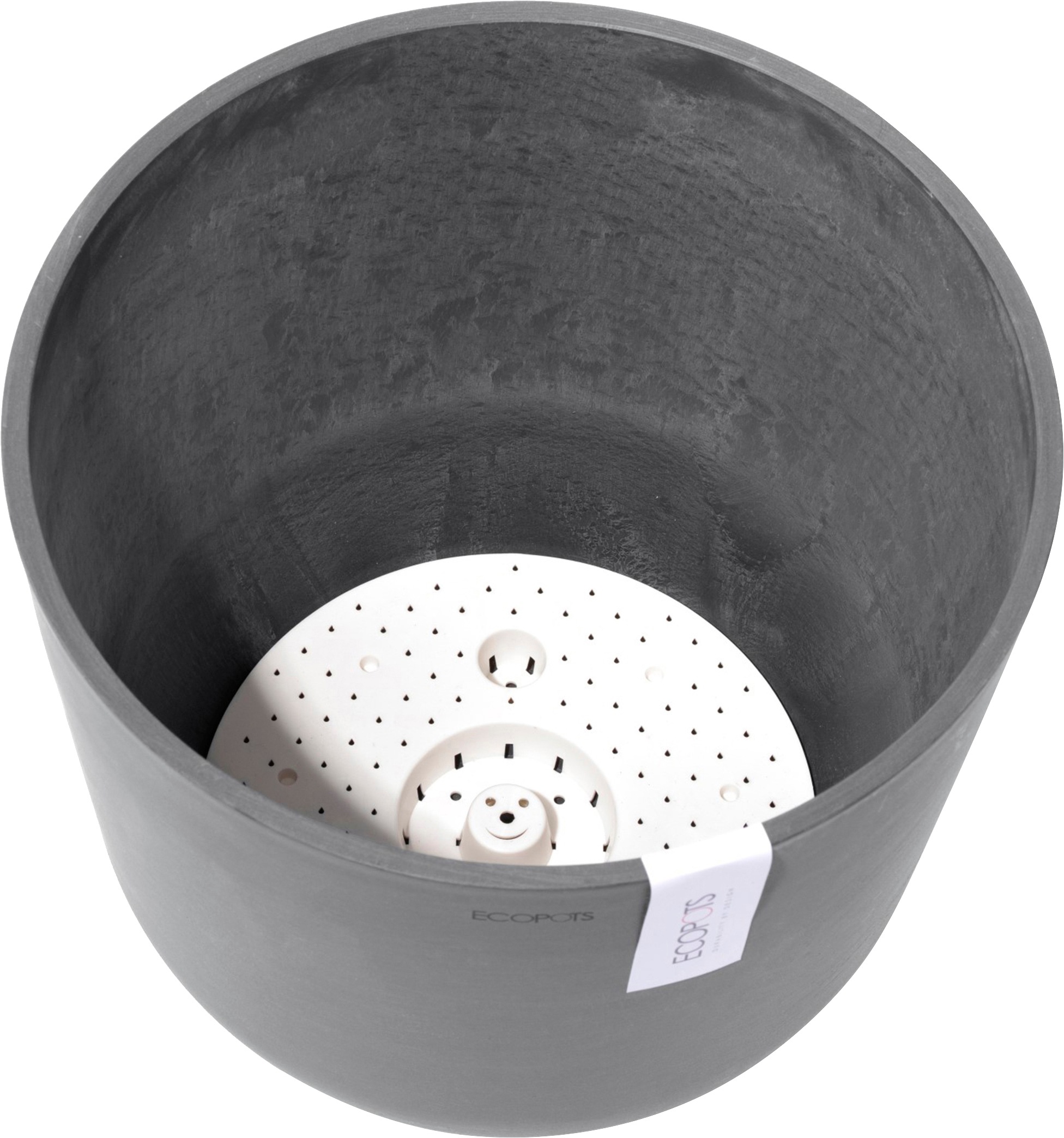 ECOPOTS Blumentopf »Oslo 35 + Wassersystem Grau«, für innen und außen: frostsicher, bruchsicher und lichtbeständig