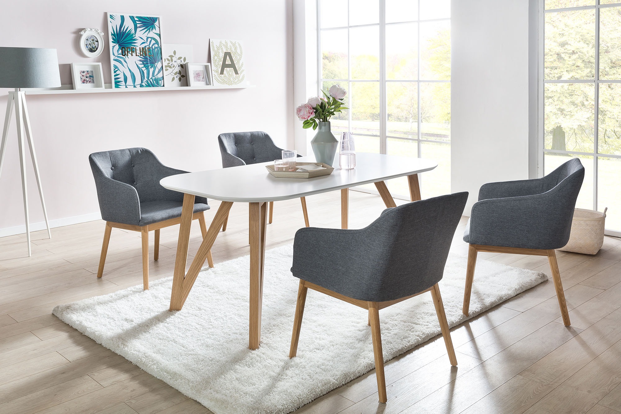 5. Bild von SalesFever Esstisch, Haarnadelbeine aus massiver Eiche