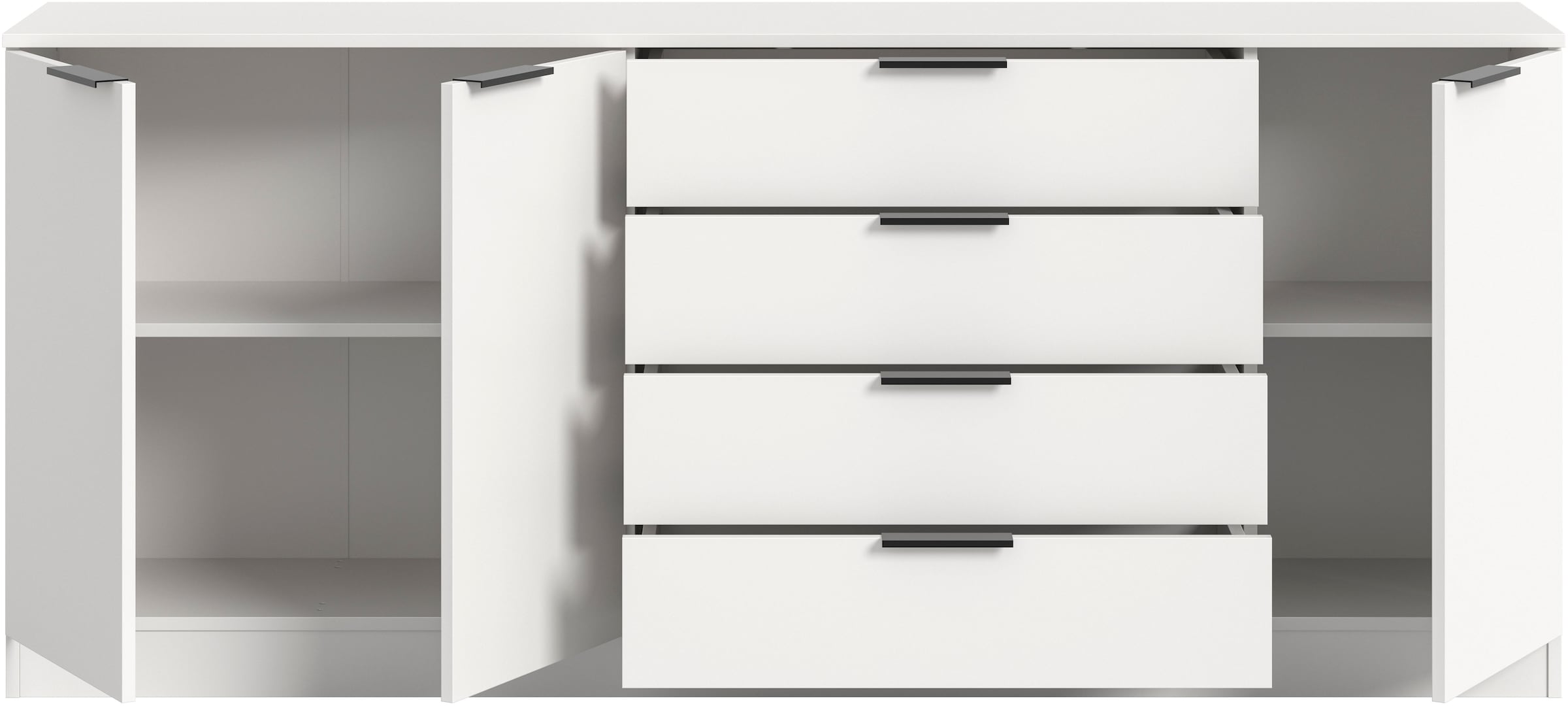 Home affaire Sideboard »SKARDE, Breite 185 cm, 4 Schubkästen, 3 Türen, viel Stauraum« in verschiedenen Farben und Breiten erhältlich, individuell einsetzbar,  Kommode, Anrichte, Schubkastenkommode, Schuhschrank, Schrank