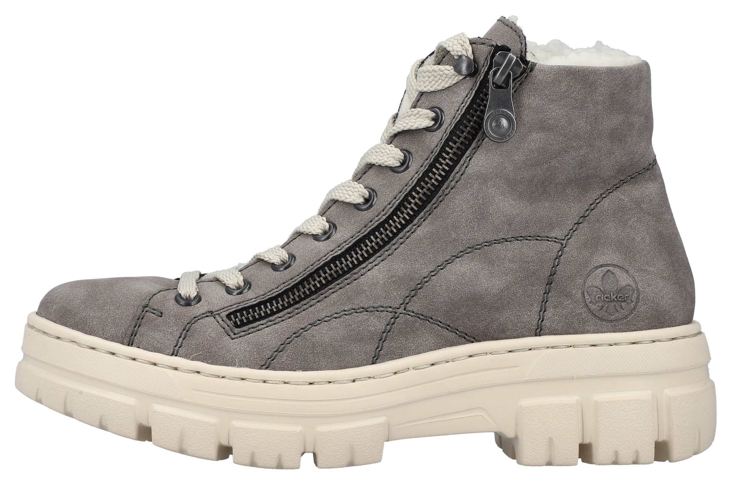 Rieker Winterboots, Plateauboots, Schnürboots mit Reißverschluss an der Außenseite