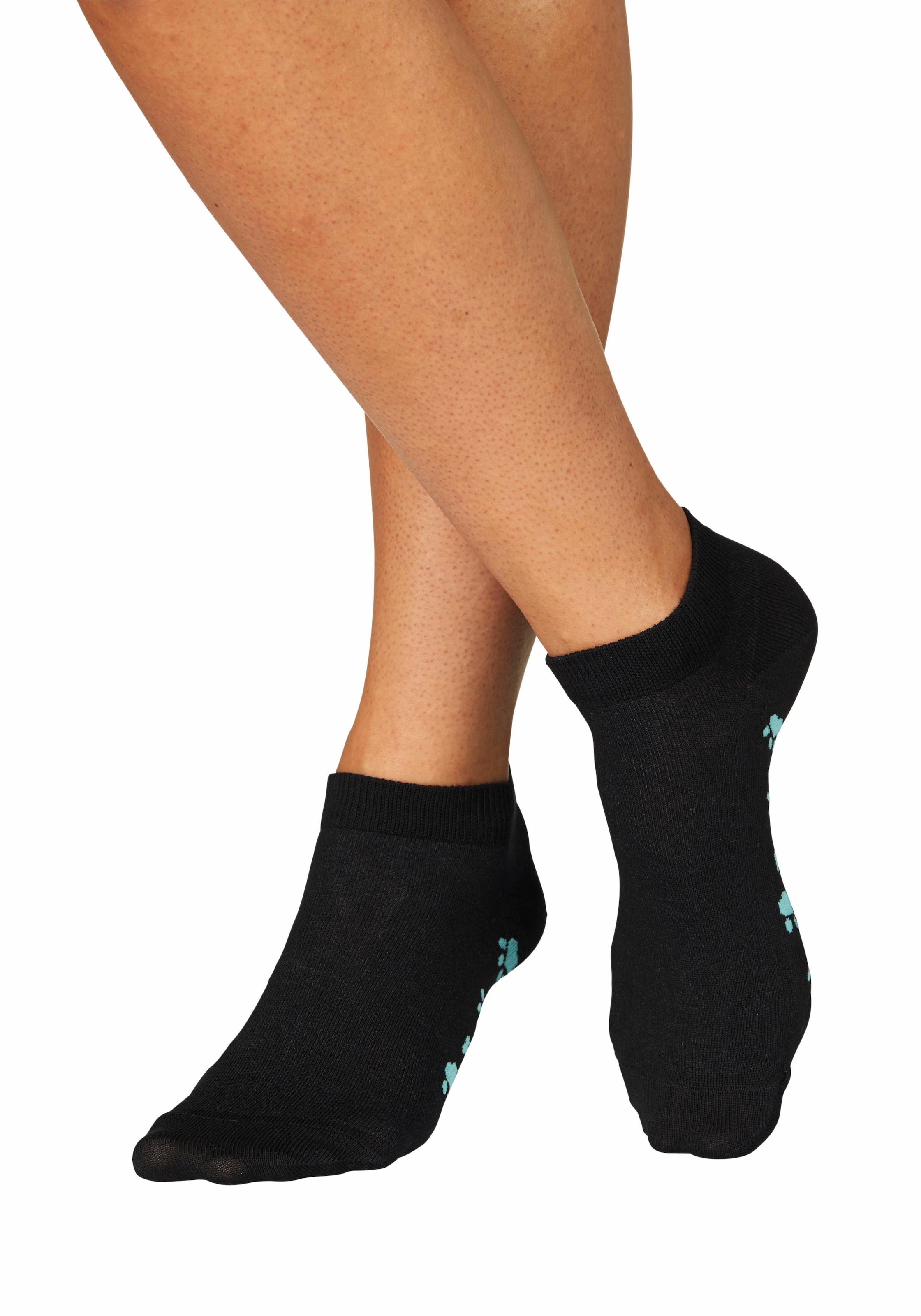 Arizona Sneakersocken, (Set, 5 Paar), mit süßem Pfotendesign unter der Sohle