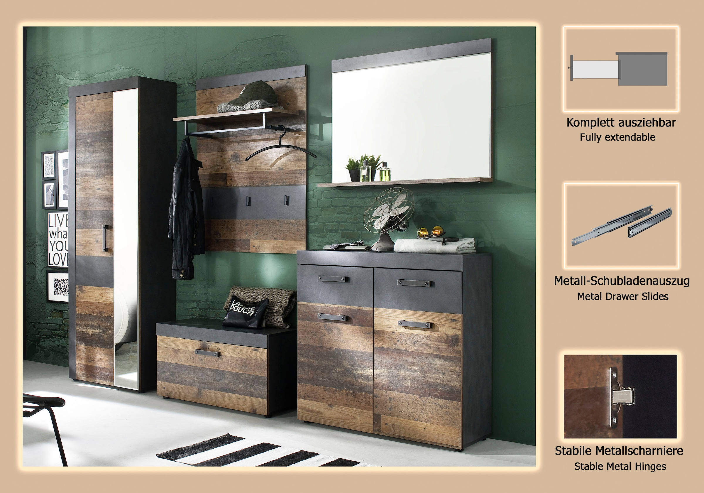Home affaire Garderoben-Set »Ilana« Set, 5 Stk. tlg.